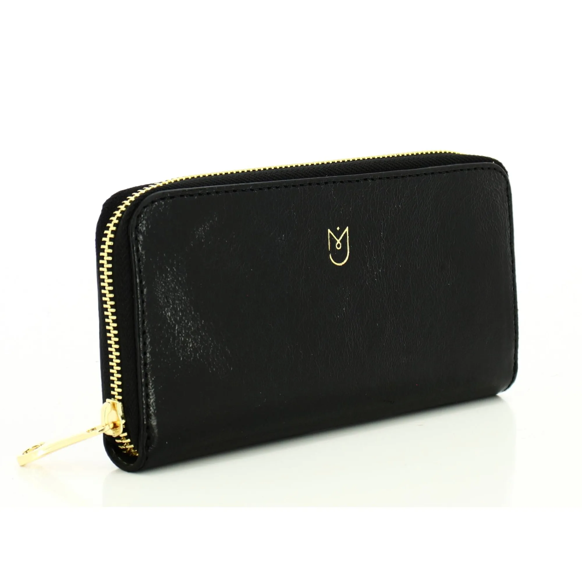 Mia & Joy Portefeuilles Femme*Compagnon zippe Edelyne cuir effet metallise Noir