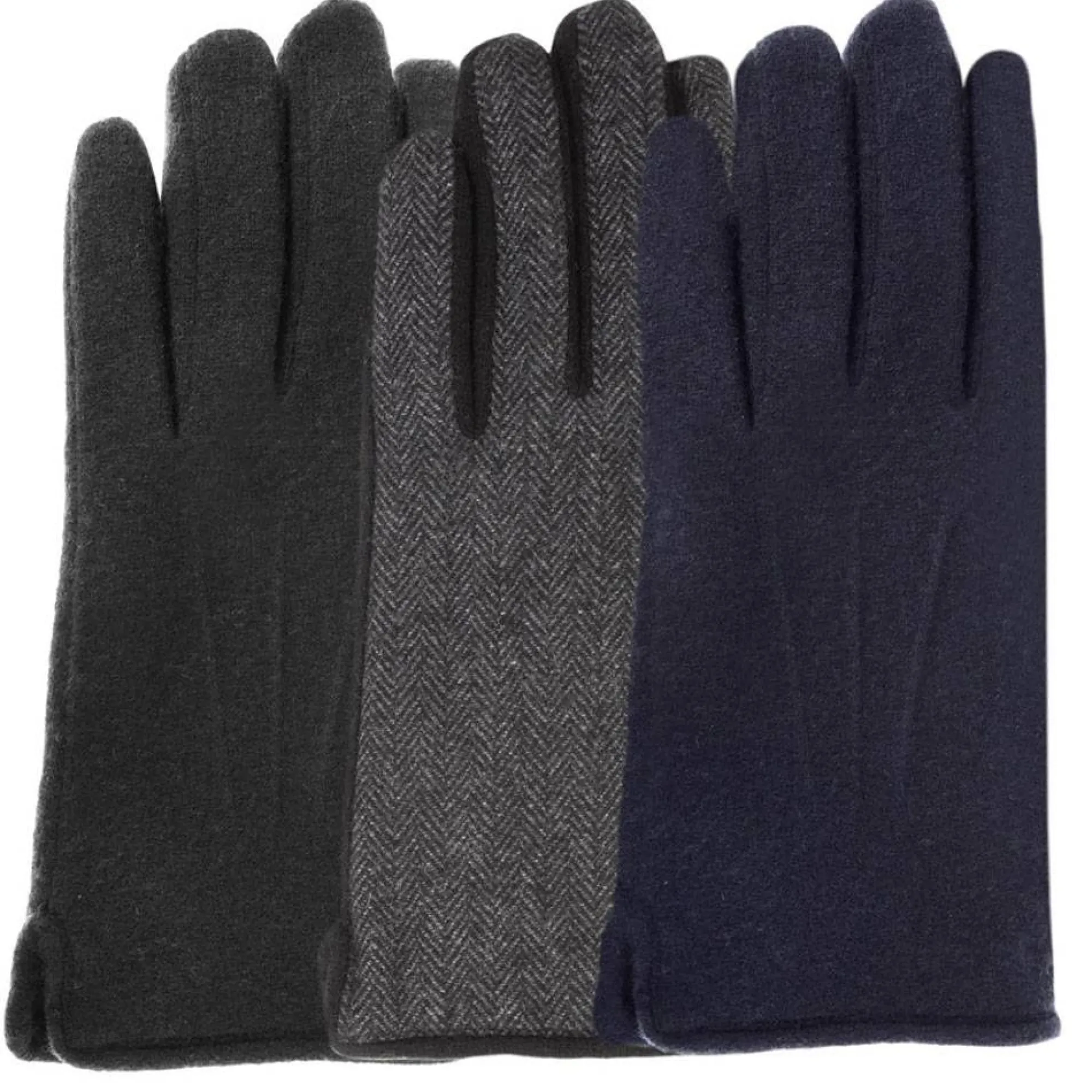 Isotoner Gants Homme*Gants en laine compatibles ecrans tactiles Noir