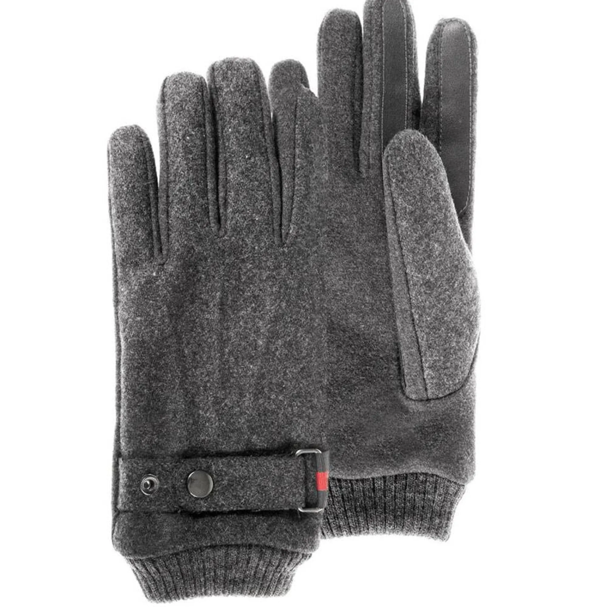 Isotoner Gants Homme*Gants tissu laine compatibles ecrans tactiles Gris Chiné