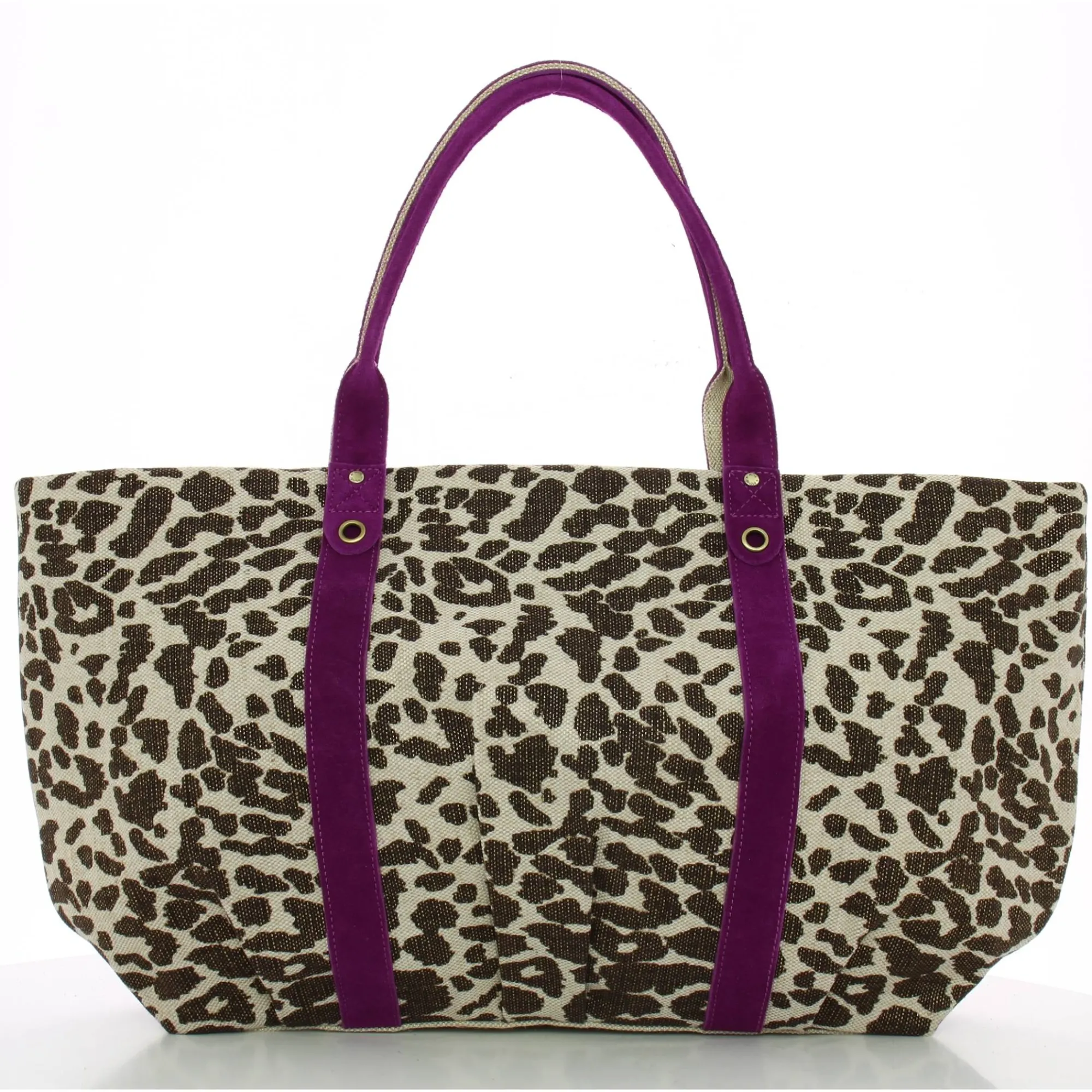 Mila Louise Sacs Cabas*Grand cabas zippe Colette LP leopard Cassis