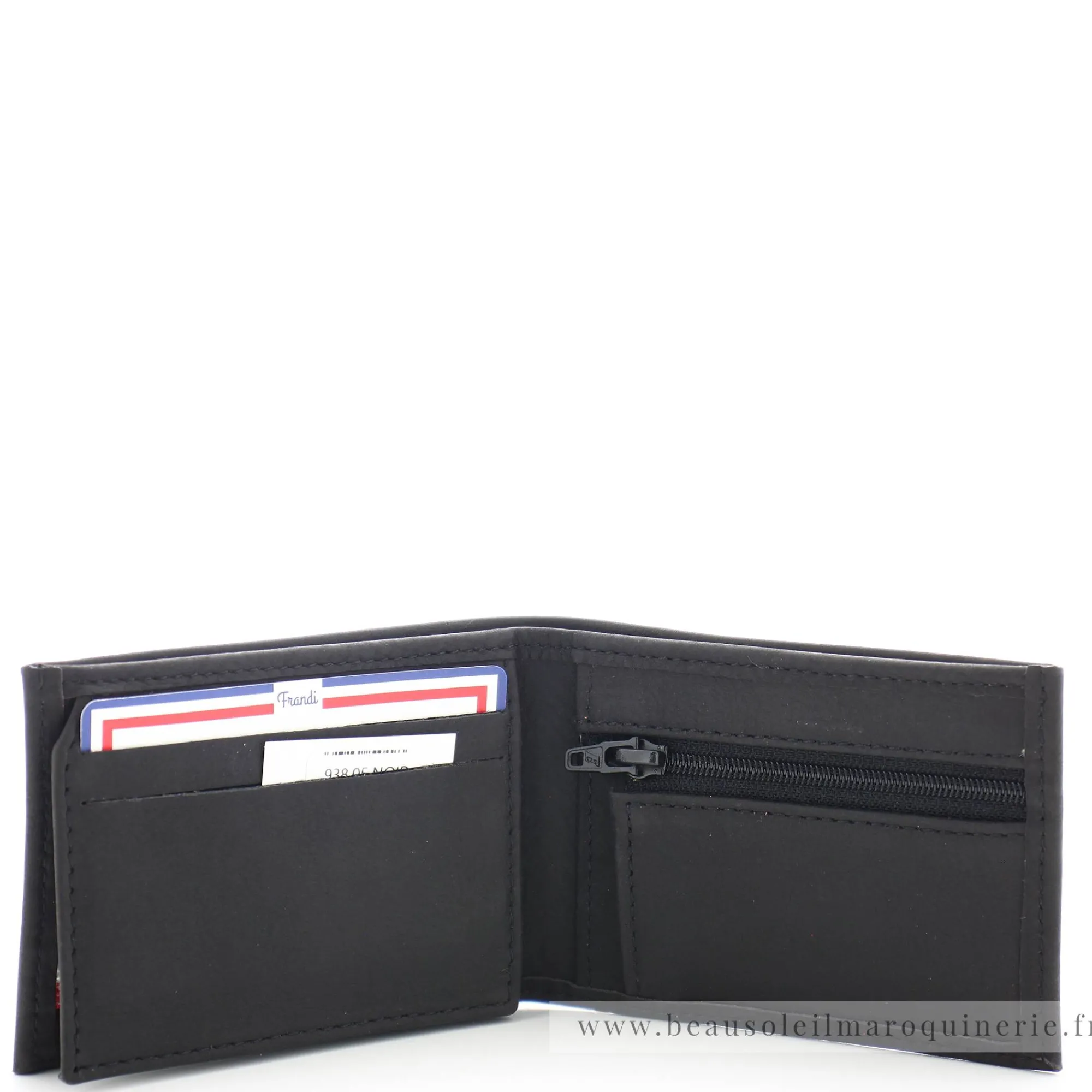 Frandi Portefeuilles Homme*Mini portefeuille italien en cuir Authentique Noir