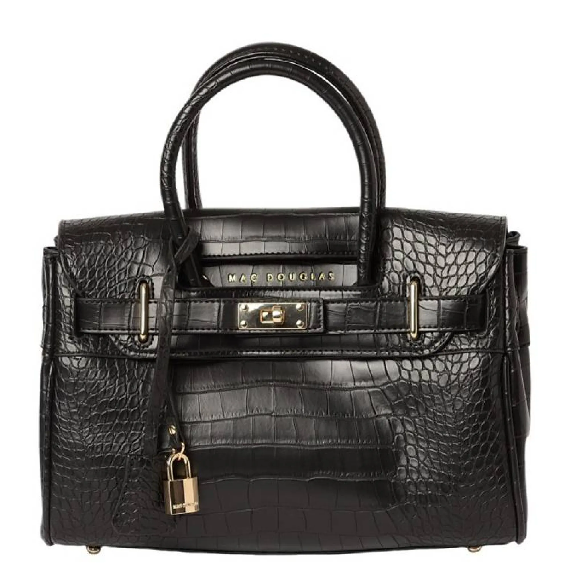 Mac Douglas Sacs À Main*Petit sac a main Pyla Meryl facon croco XXS Noir