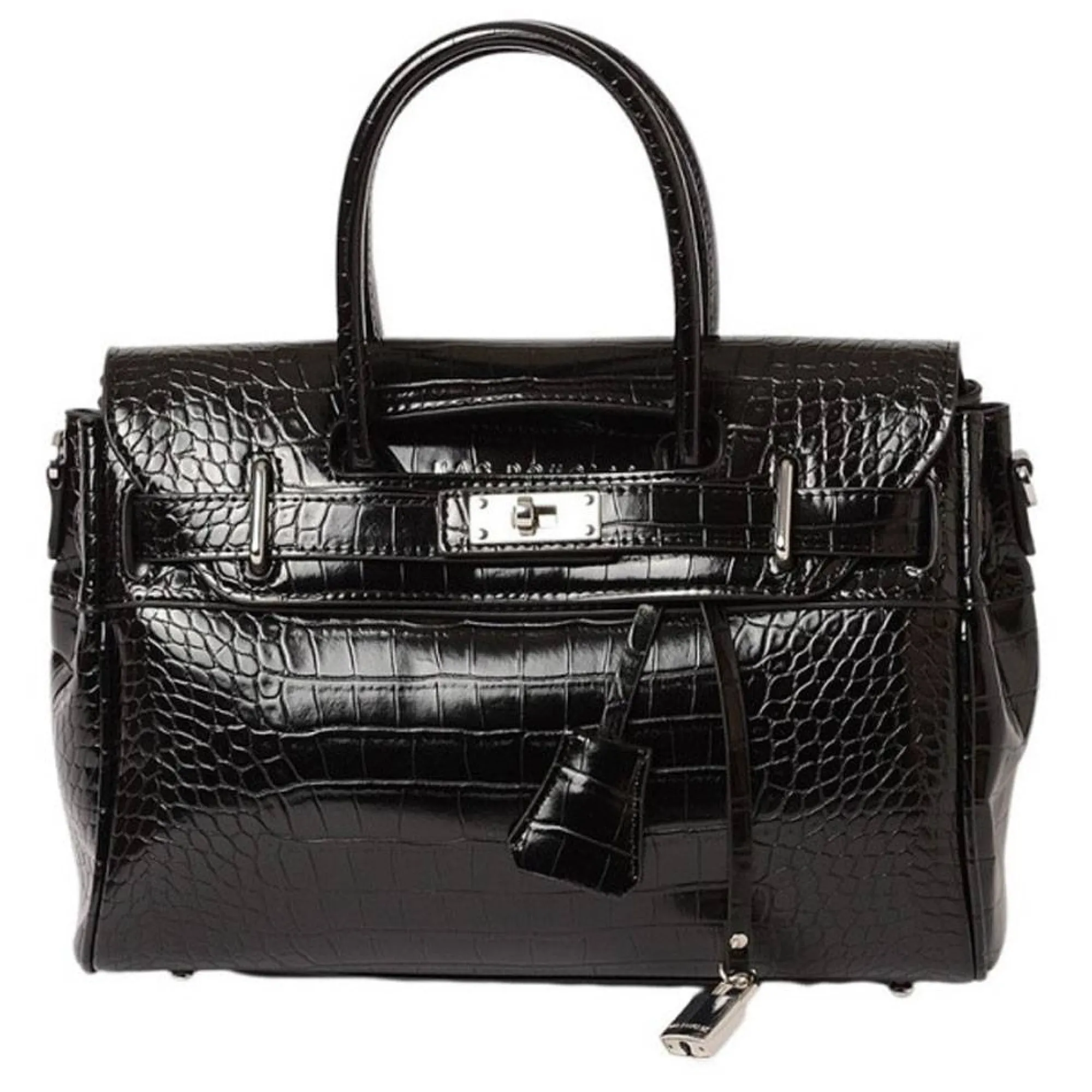 Mac Douglas Sacs À Main*Petit sac a main Pyla Rythme facon croco Noir