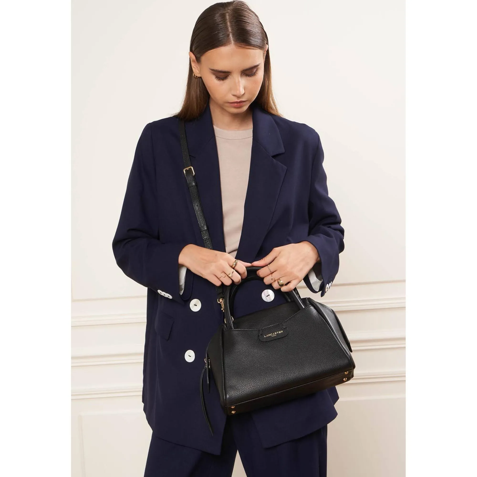 Lancaster Sacs Bandoulière | Sacs À Main*Petit Sac a main zippe Dune Noir