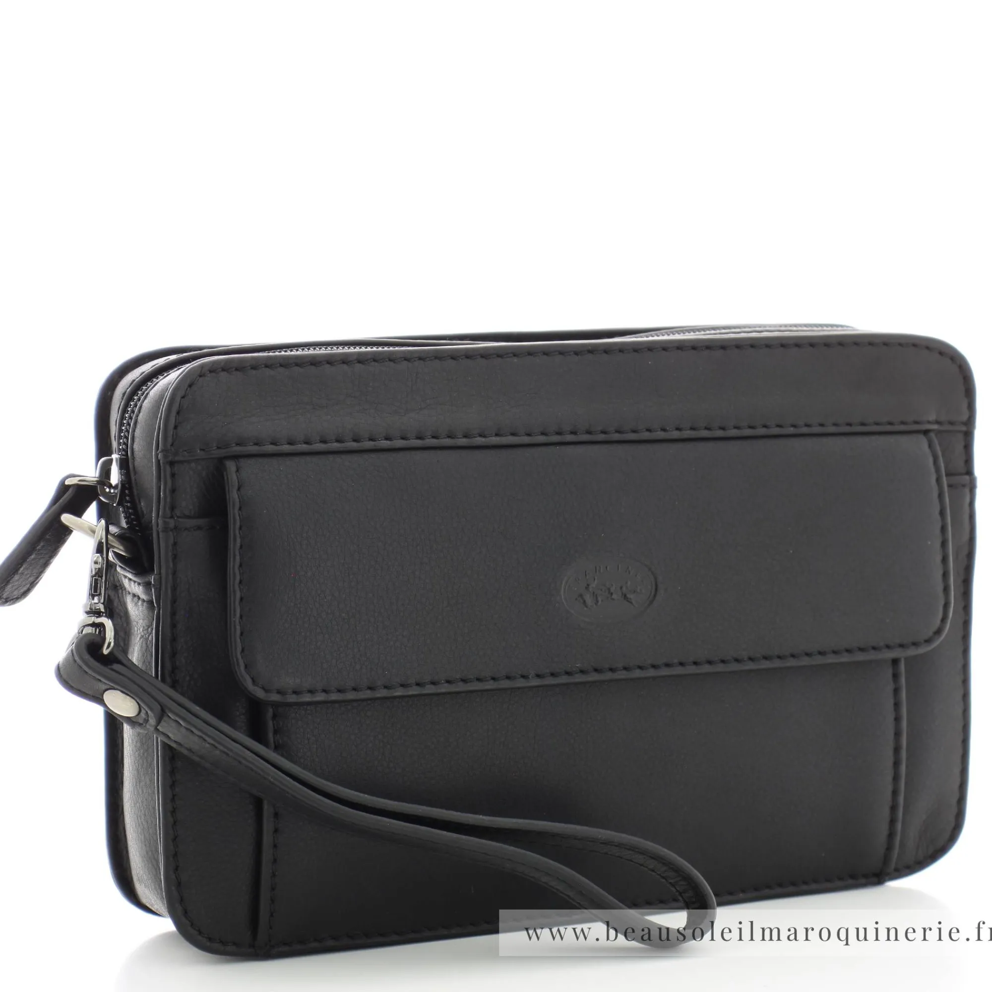 Francinel Petites Sacoches Homme*Pochette cuir pour homme Barcelone Noir