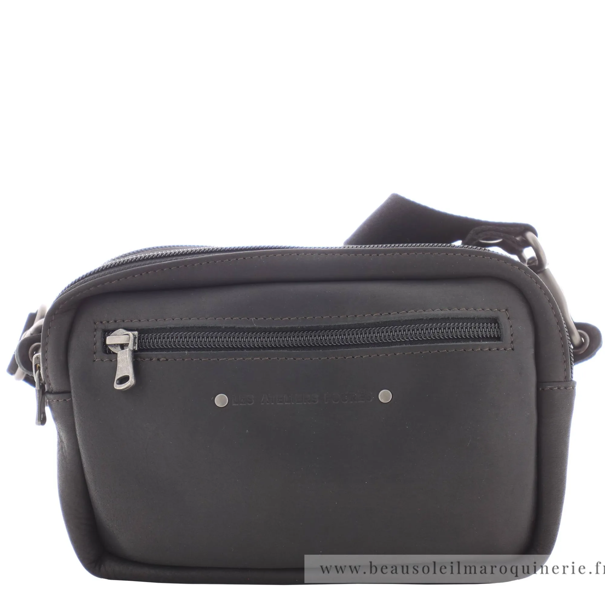 Les Ateliers Foures Petites Sacoches Homme*Pochette double Ponos Baroudeur Noir