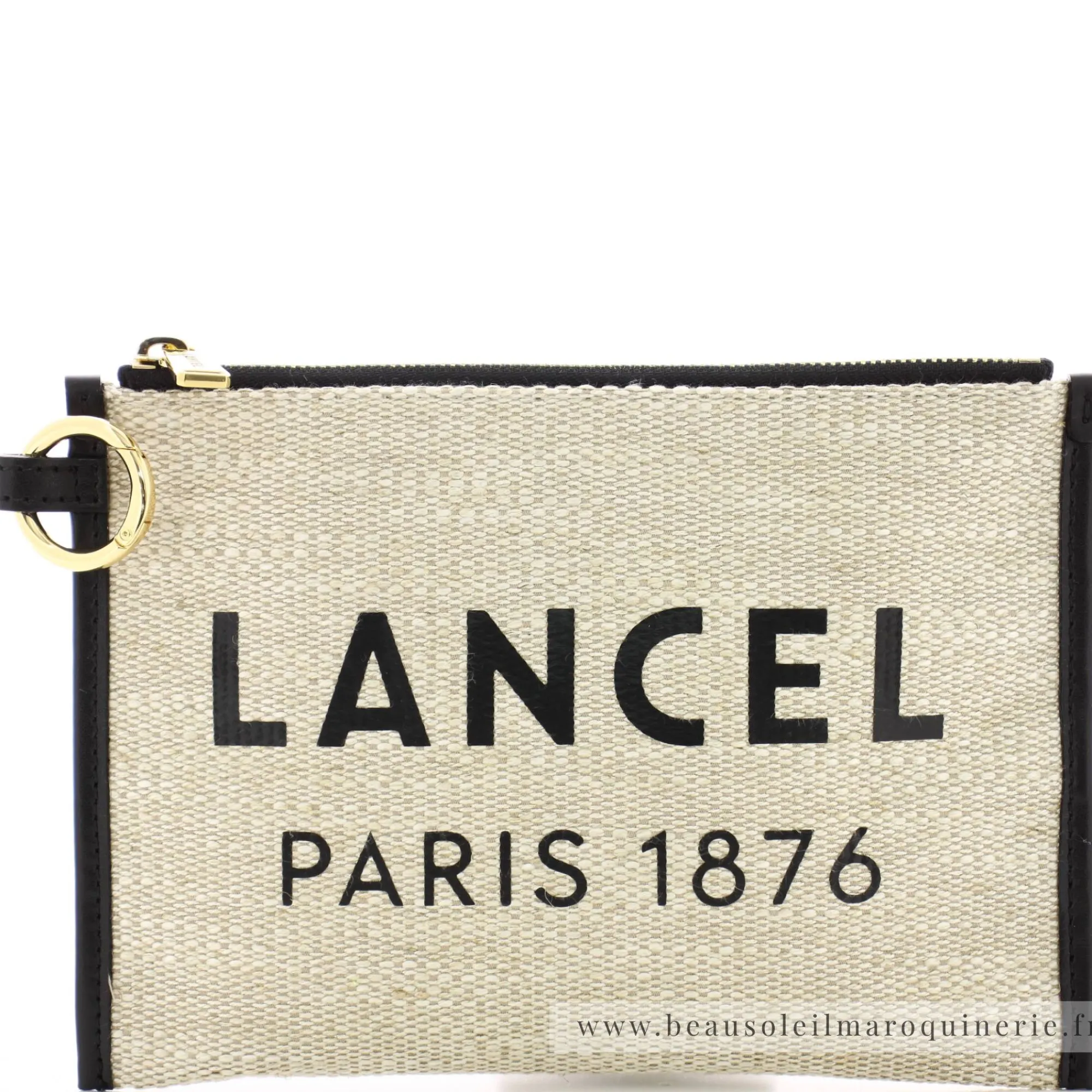 Lancel Pochettes*Pochette zippee Summer Tote toile de jute