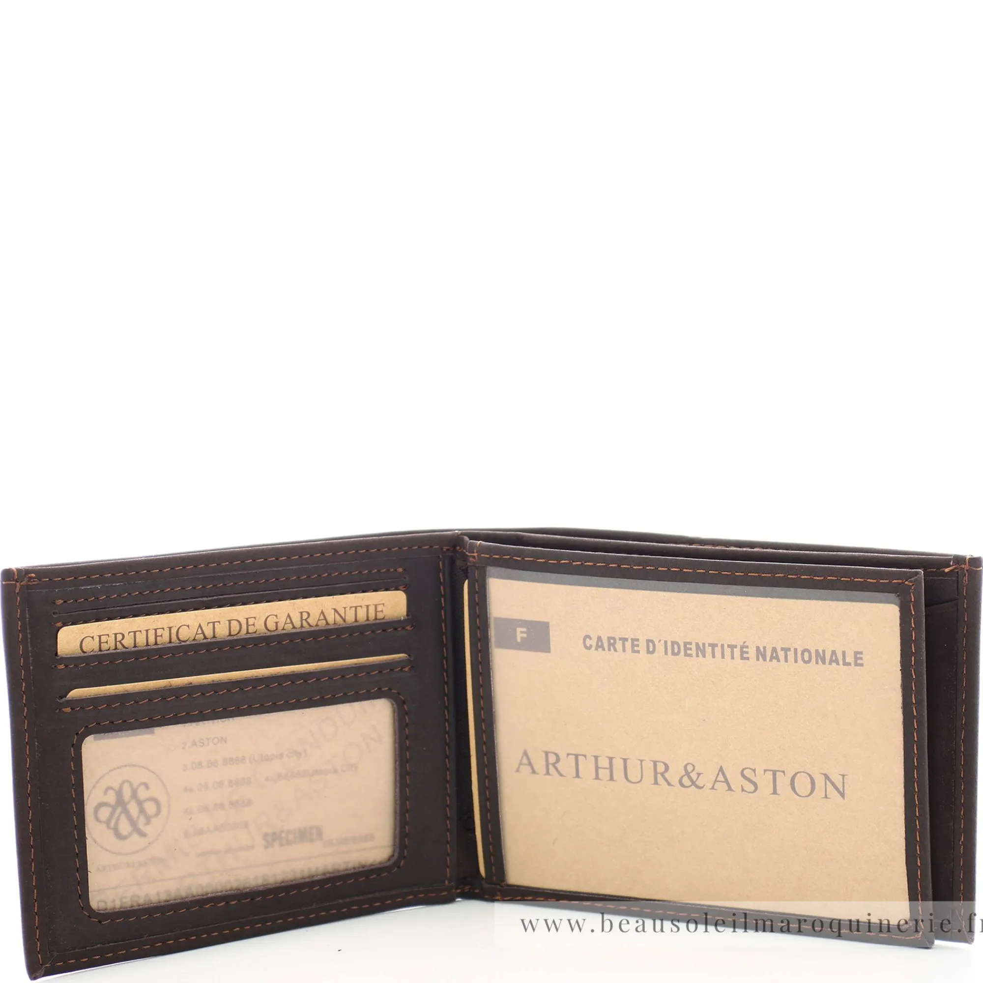 Arthur Aston Porte-Cartes Homme*Porte-cartes et billets italien Grace en cuir Chataigne