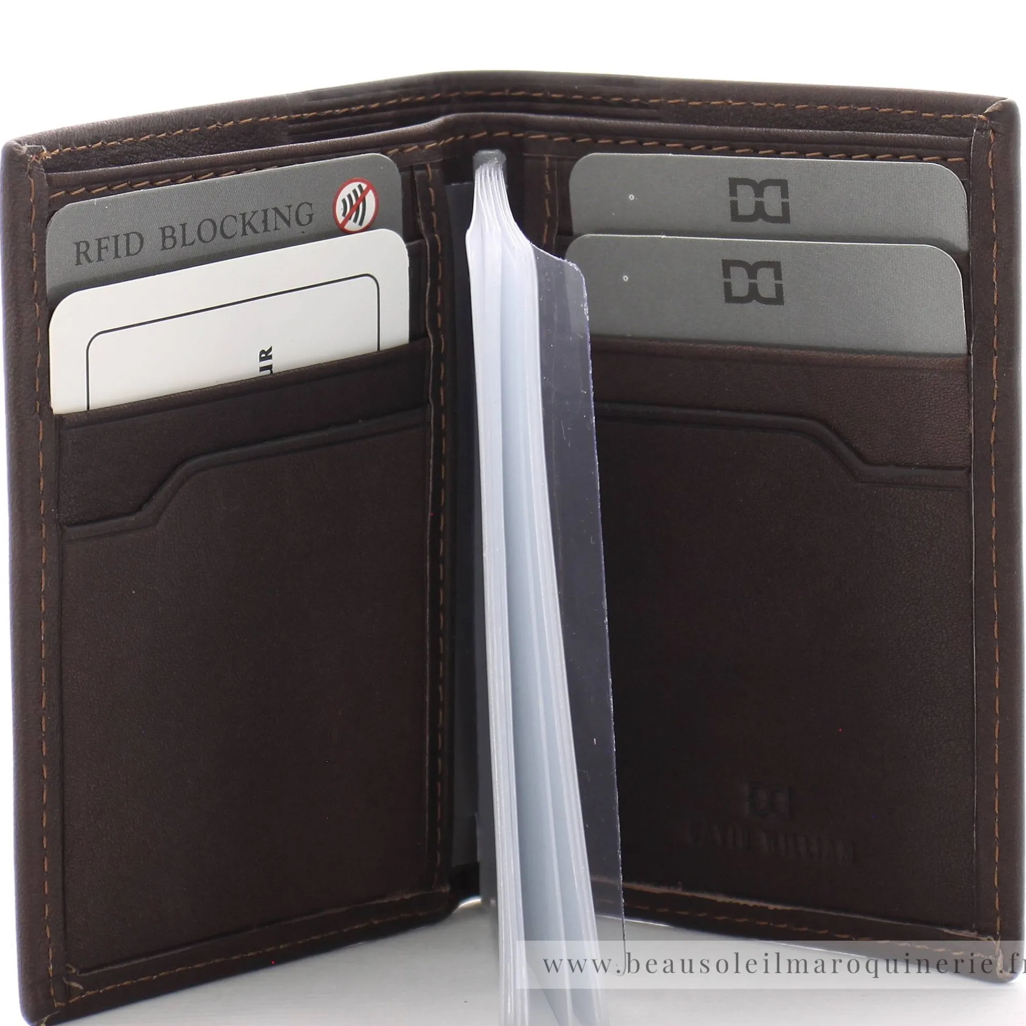 David William Porte-Cartes Homme*Porte-cartes homme Coulter en cuir Marron