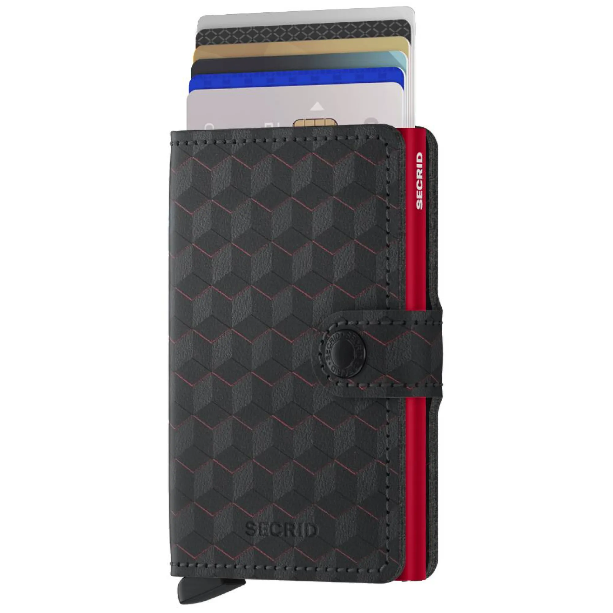 Secrid Porte-Cartes Homme*Porte-cartes Miniwallet Optical motifs geometriques Noir / Rouge