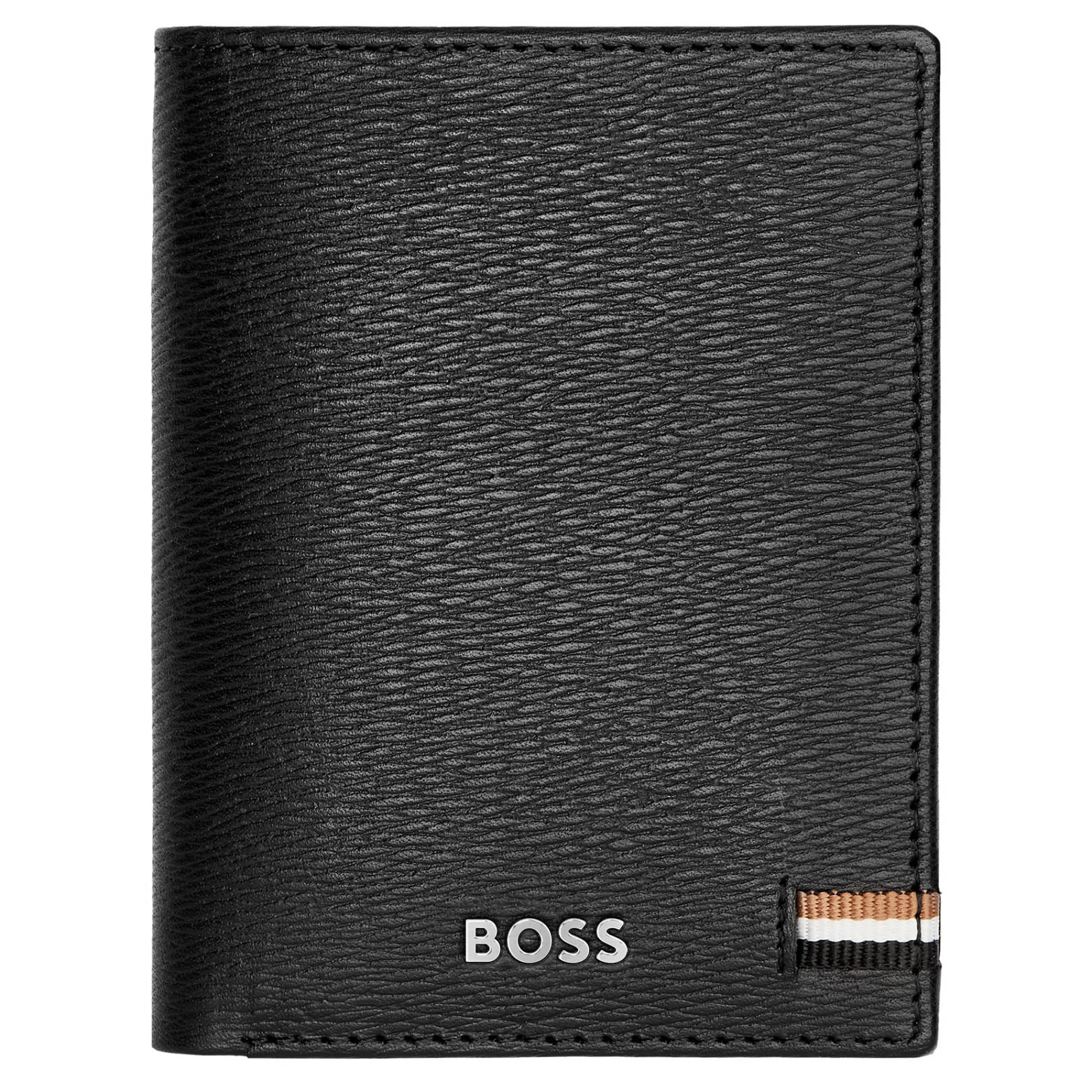 Hugo Boss Porte-Cartes Homme*Porte-cartes Trifold Iconic en cuir texture Noir