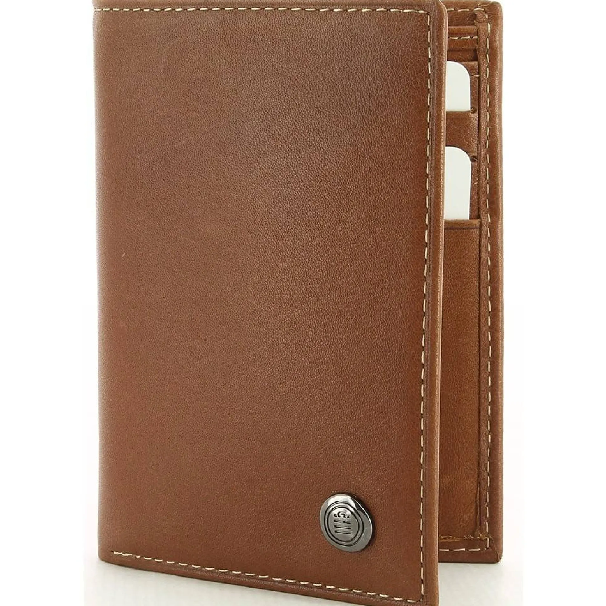 Serge Blanco Porte-Cartes Homme*Porte-cartes vertical Campania en cuir Cognac