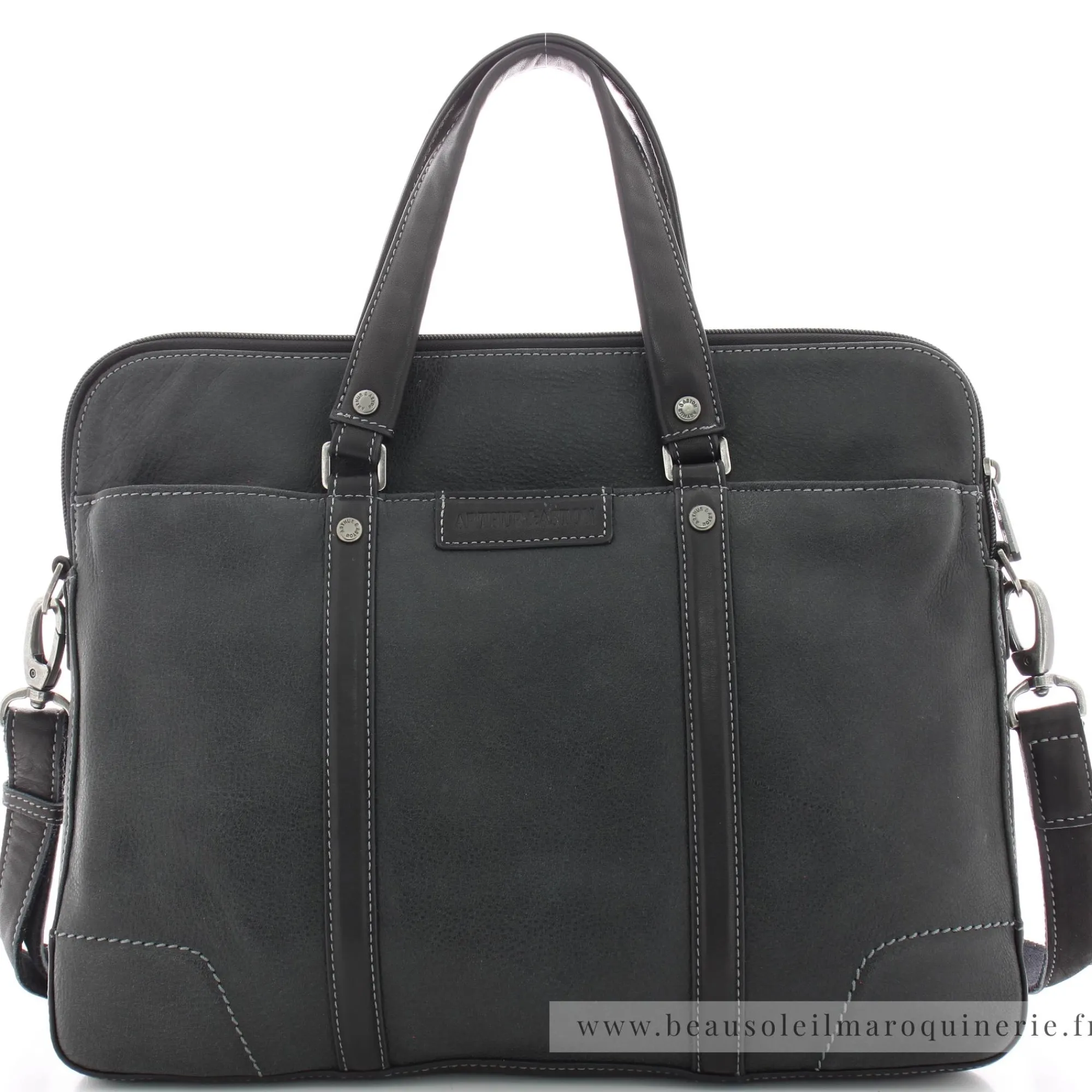 Arthur Aston Sacs Besace*Porte-documents Marco en cuir Noir