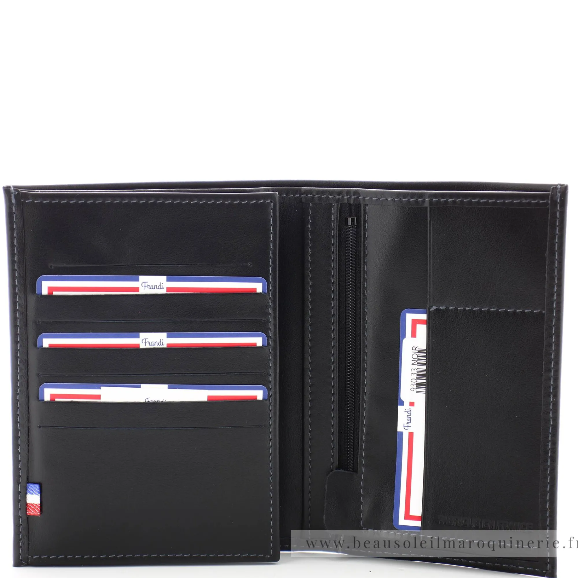 Frandi Portefeuilles Homme*Portefeuille cuir Luxe 2 volets multi-cartes Noir