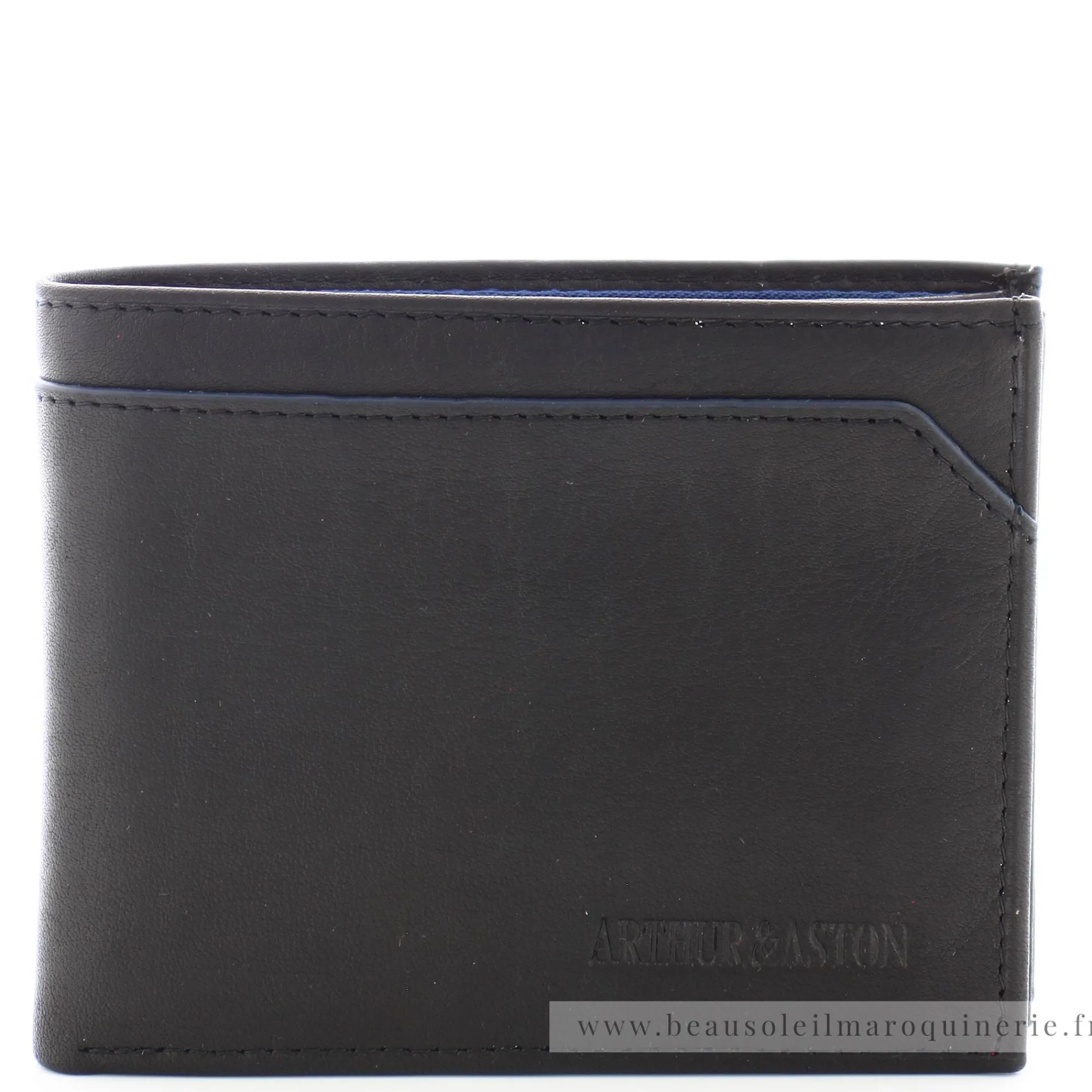 Arthur Aston Portefeuilles Homme*Portefeuille italien en cuir de vachette plonge Ennis Noir