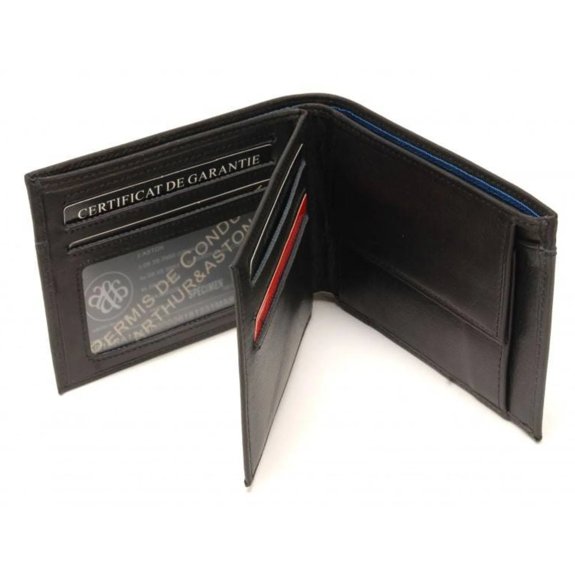 Arthur Aston Portefeuilles Homme*Portefeuille italien en cuir de vachette plonge Ennis Noir