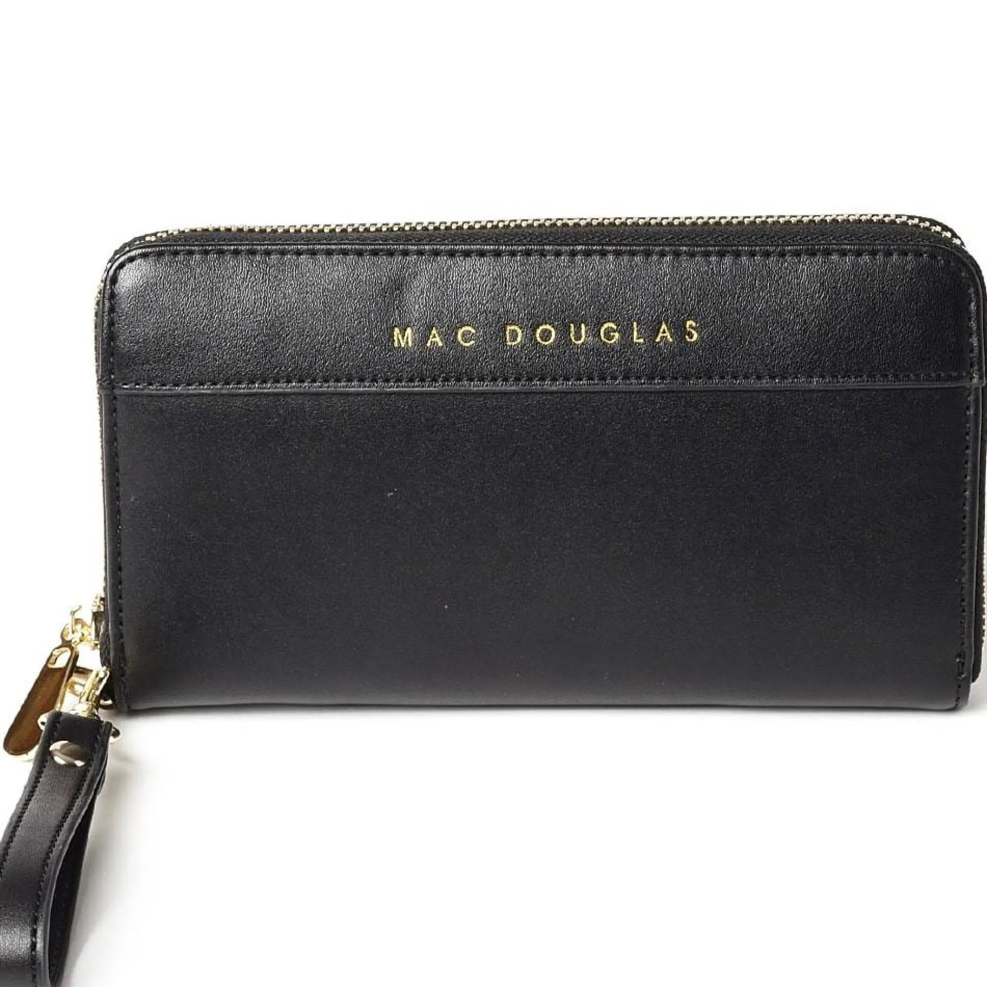 Mac Douglas Portefeuilles Femme*Portefeuille zippe Balise Meryl en similicuir lisse Noir