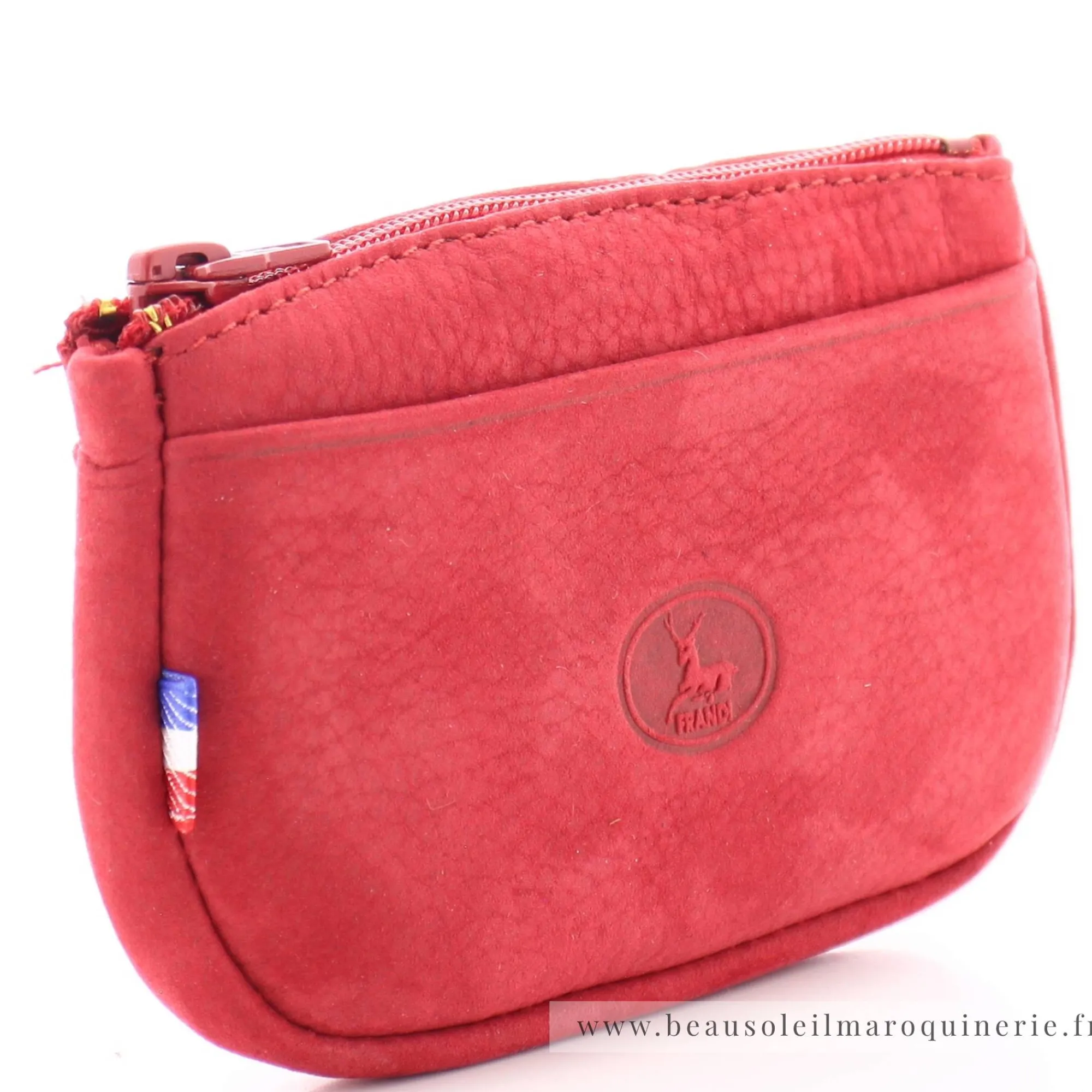 Frandi Porte-Monnaie Femme*Porte-monnaie zippe en cuir Nubuck avec logo