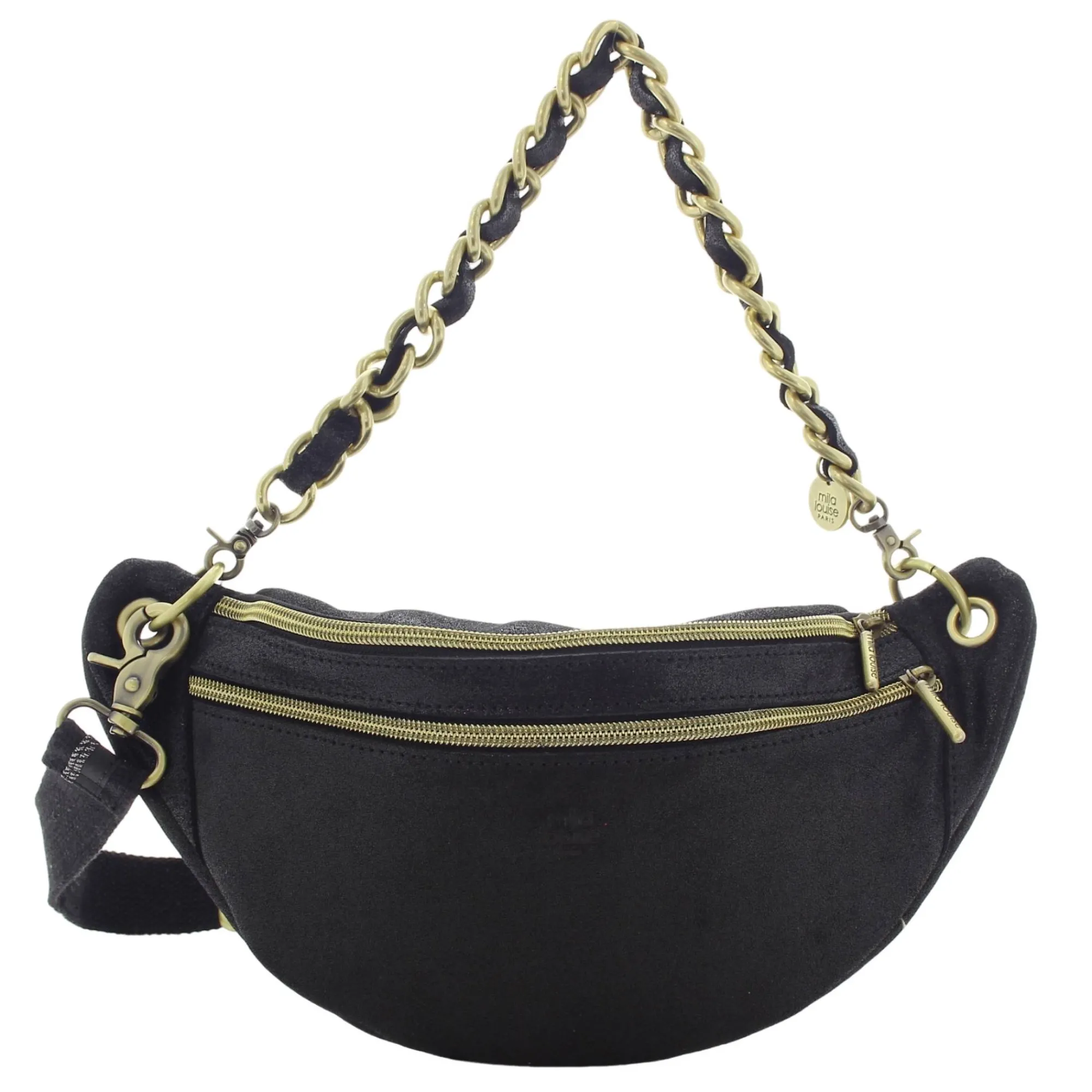 Mila Louise Sacs Banane Femme*Sac banane zippe Petra X en cuir Noir