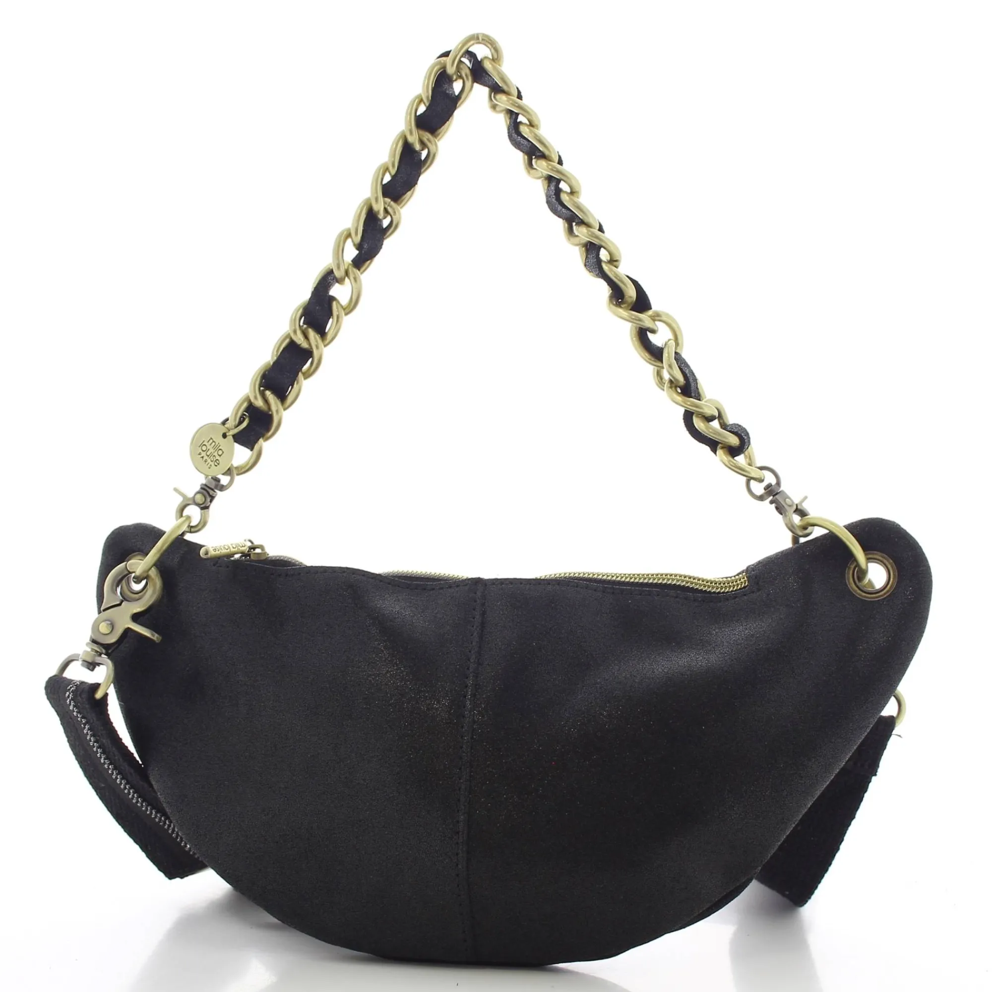 Mila Louise Sacs Banane Femme*Sac banane zippe Petra X en cuir Noir