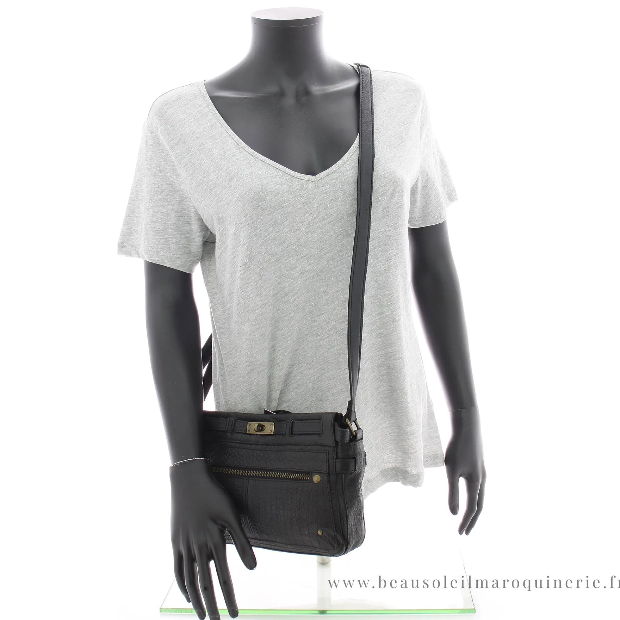 Pieces Sacs Bandoulière*Sac bandouliere a fermoir Noelle facon croco