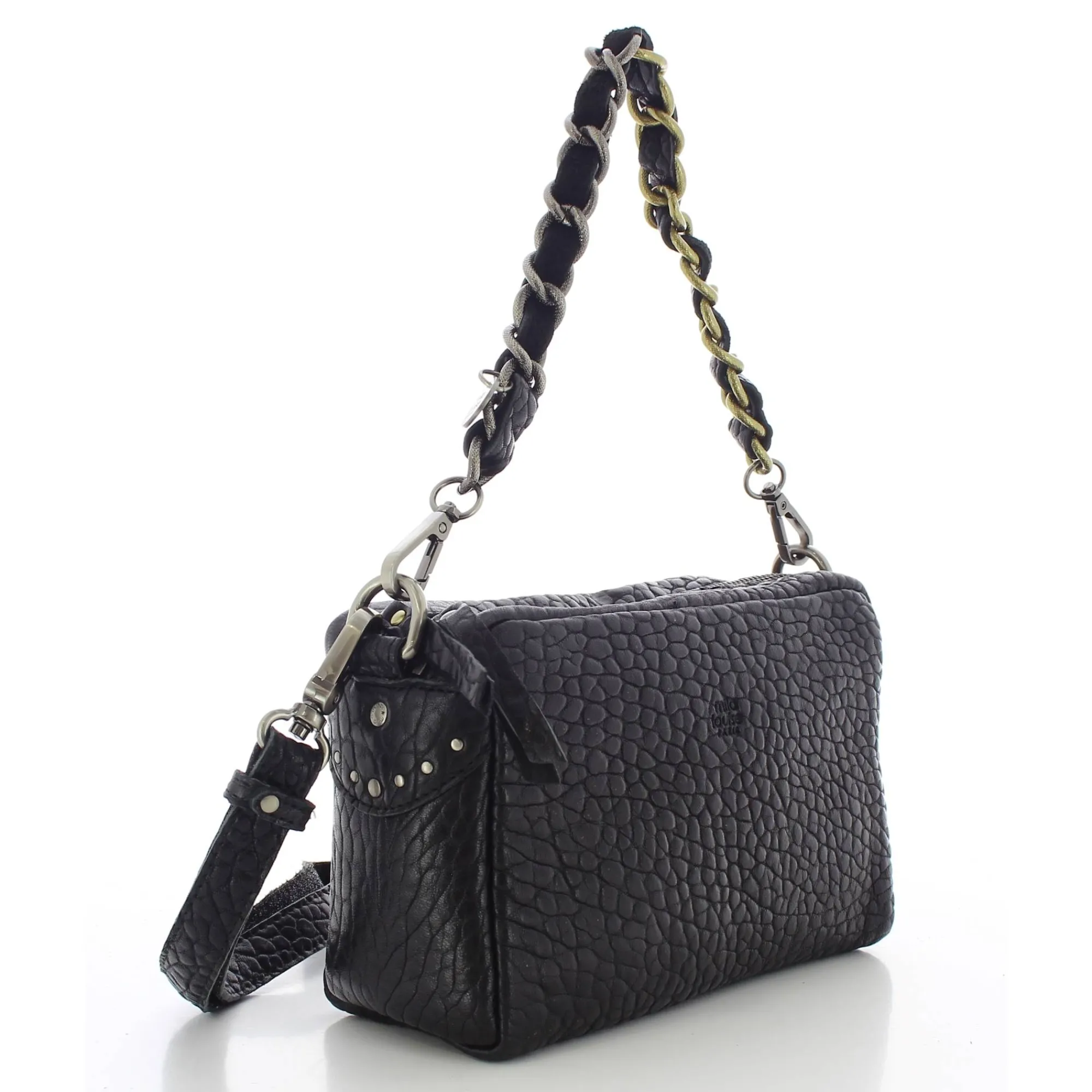 Mila Louise Sacs Bandoulière*Sac bandouliere Mama E cuir bubble Noir