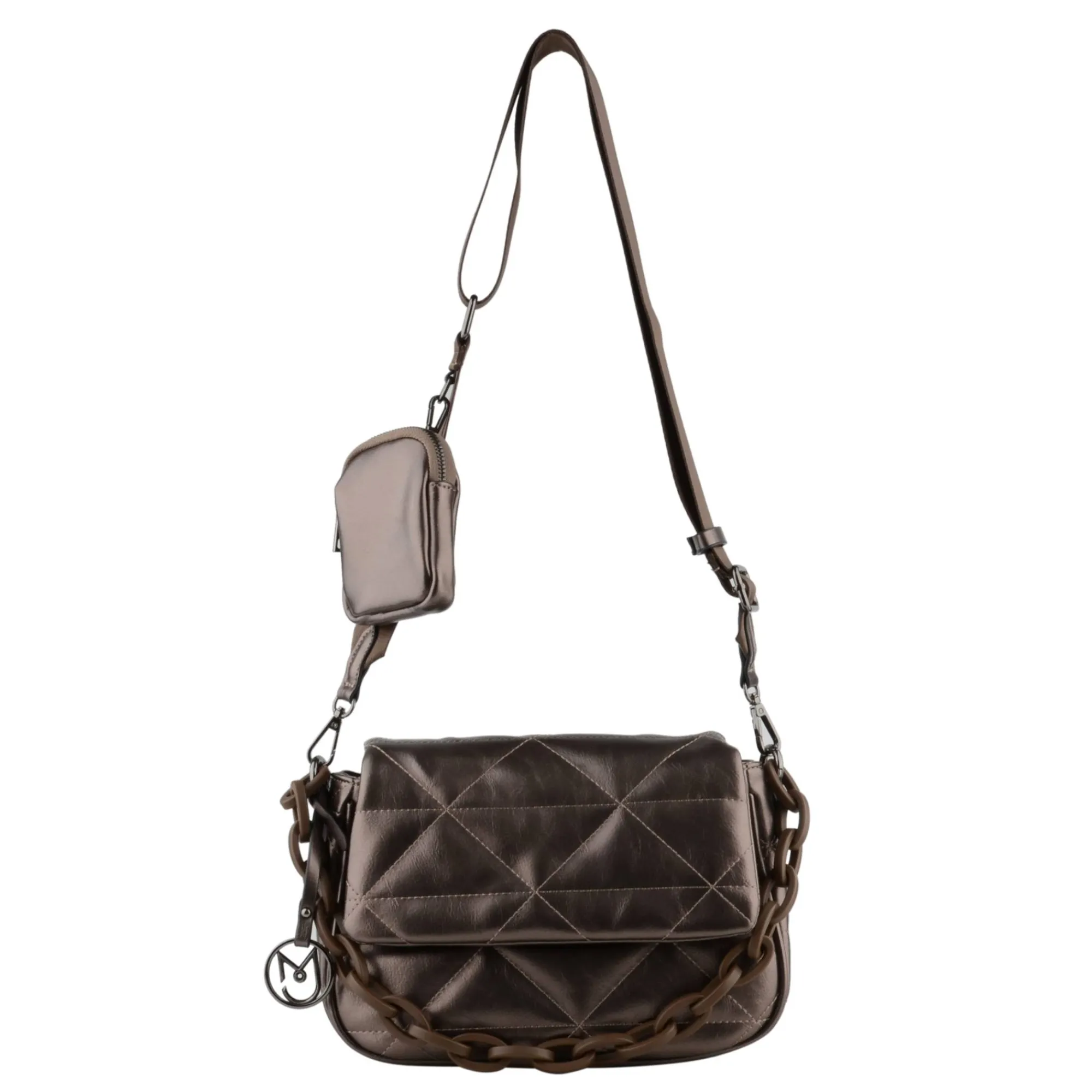 Mia & Joy Sacs Bandoulière*Sac besace Florie a rabat matelasse Bronze