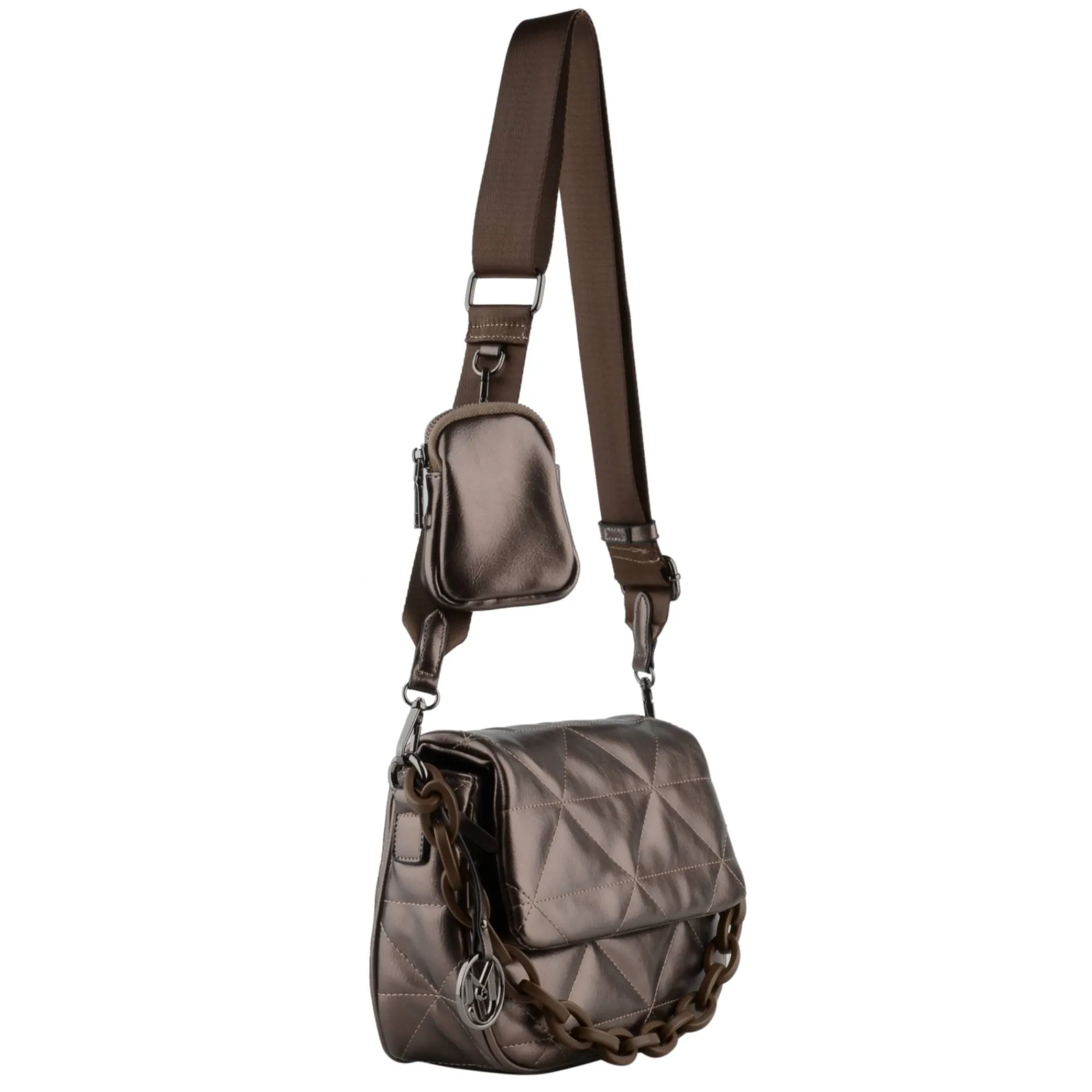 Mia & Joy Sacs Bandoulière*Sac besace Florie a rabat matelasse Bronze