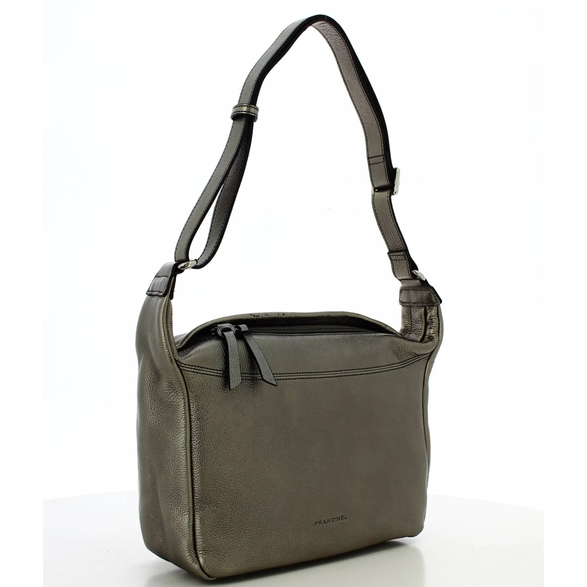 Francinel Sacs Bandoulière*Sac besace zippe Dorothee cuir graine