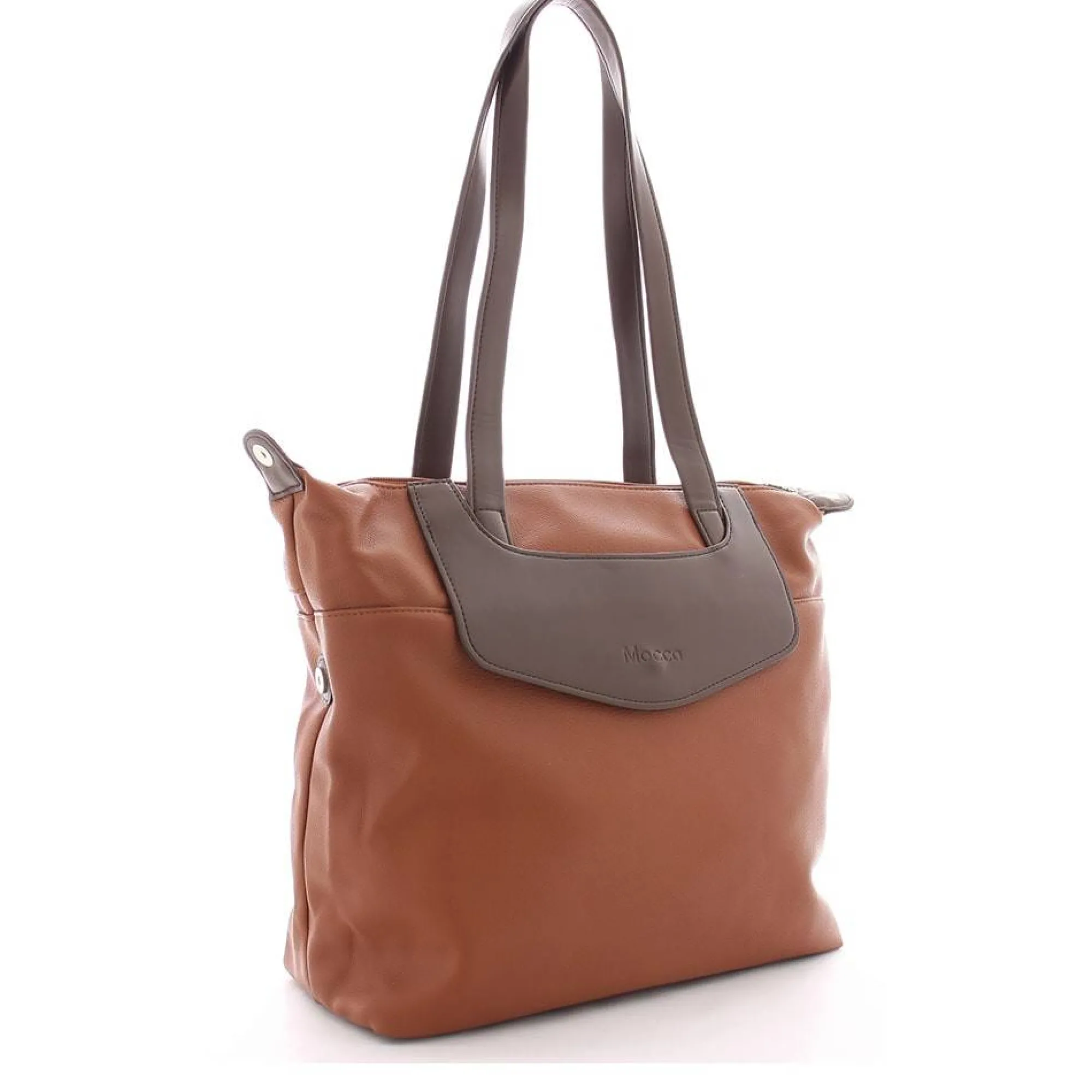 Mocca Sacs Cabas*Sac cabas A4 similicuir avec poche enveloppe Cognac