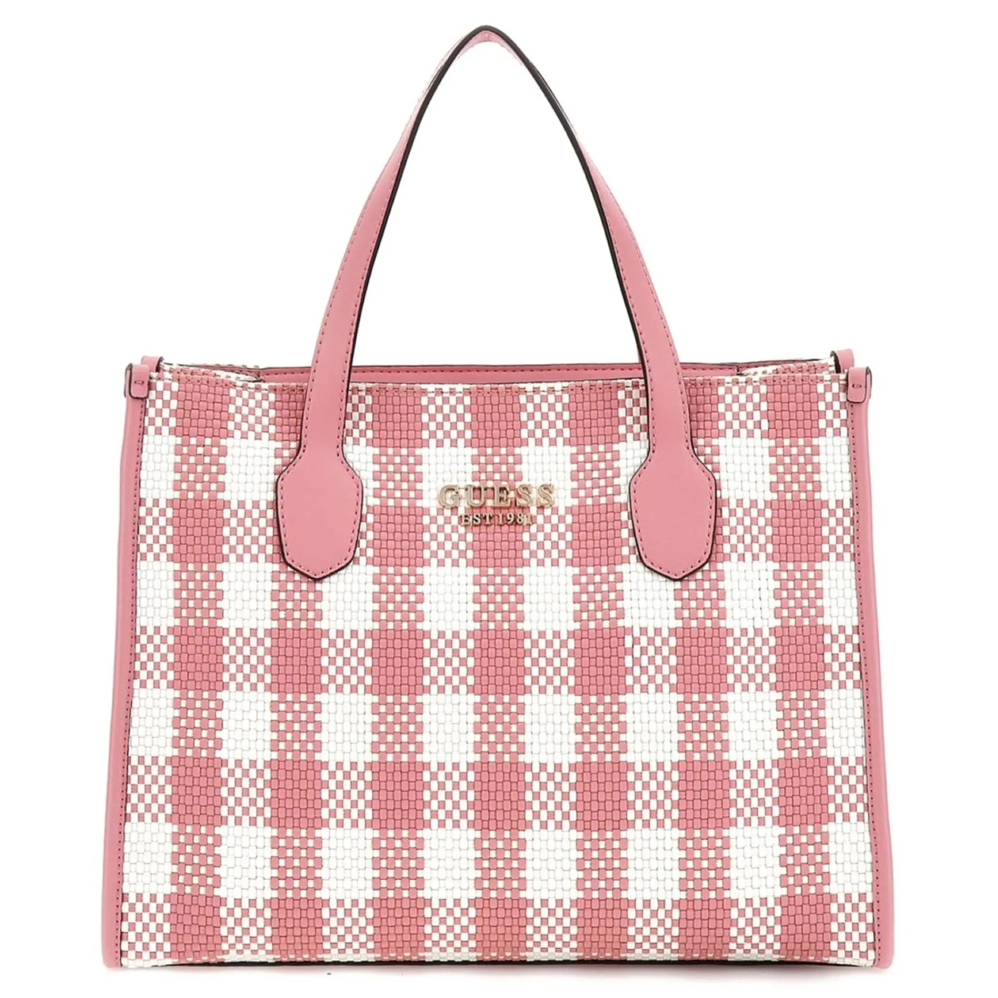 Guess Sacs Cabas | Sacs Porté Épaule*Sac cabas Silvana imprime vichy Rose Multi