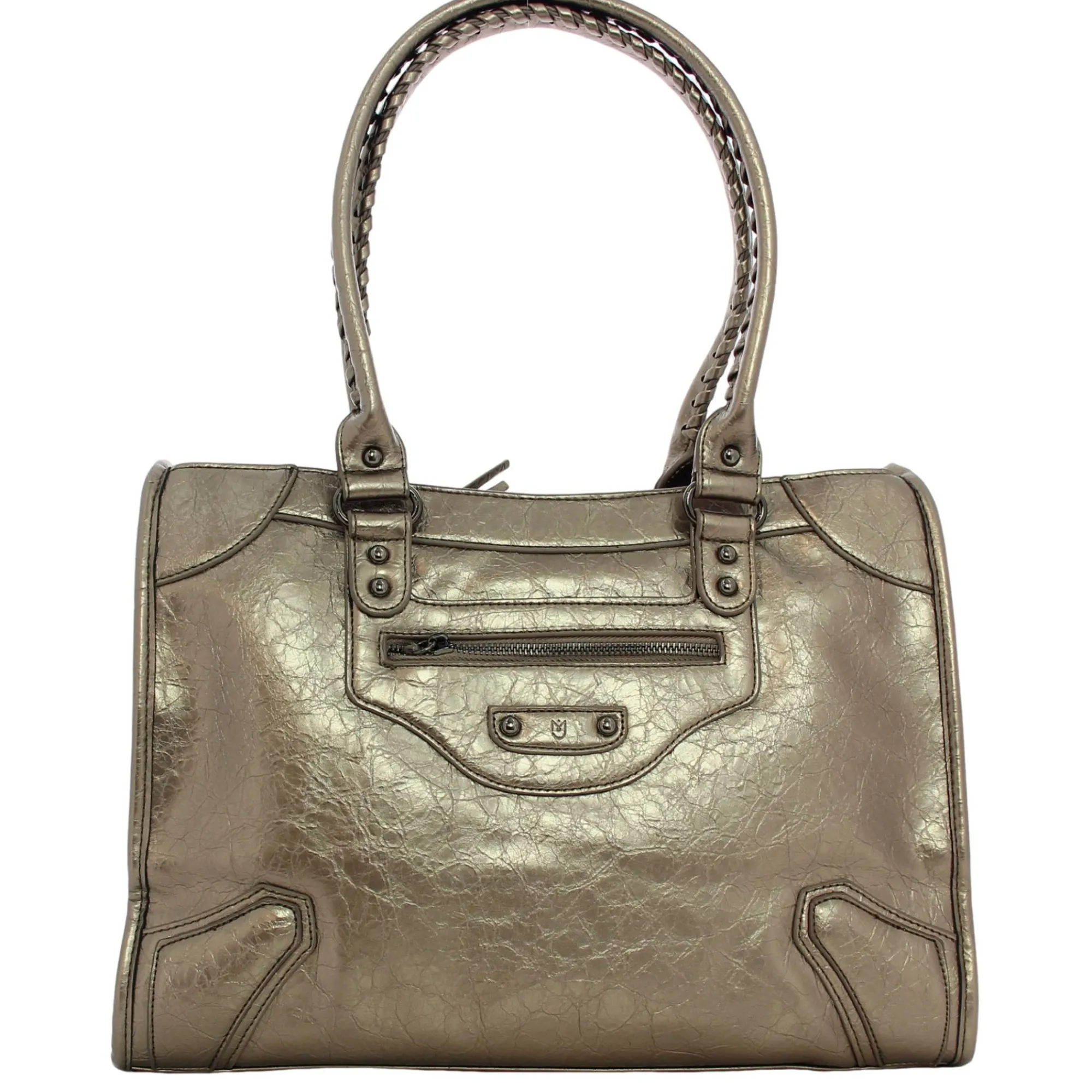 Mia & Joy Sacs À Main*Sac cabas zippe Ciara effet crispe Bronze