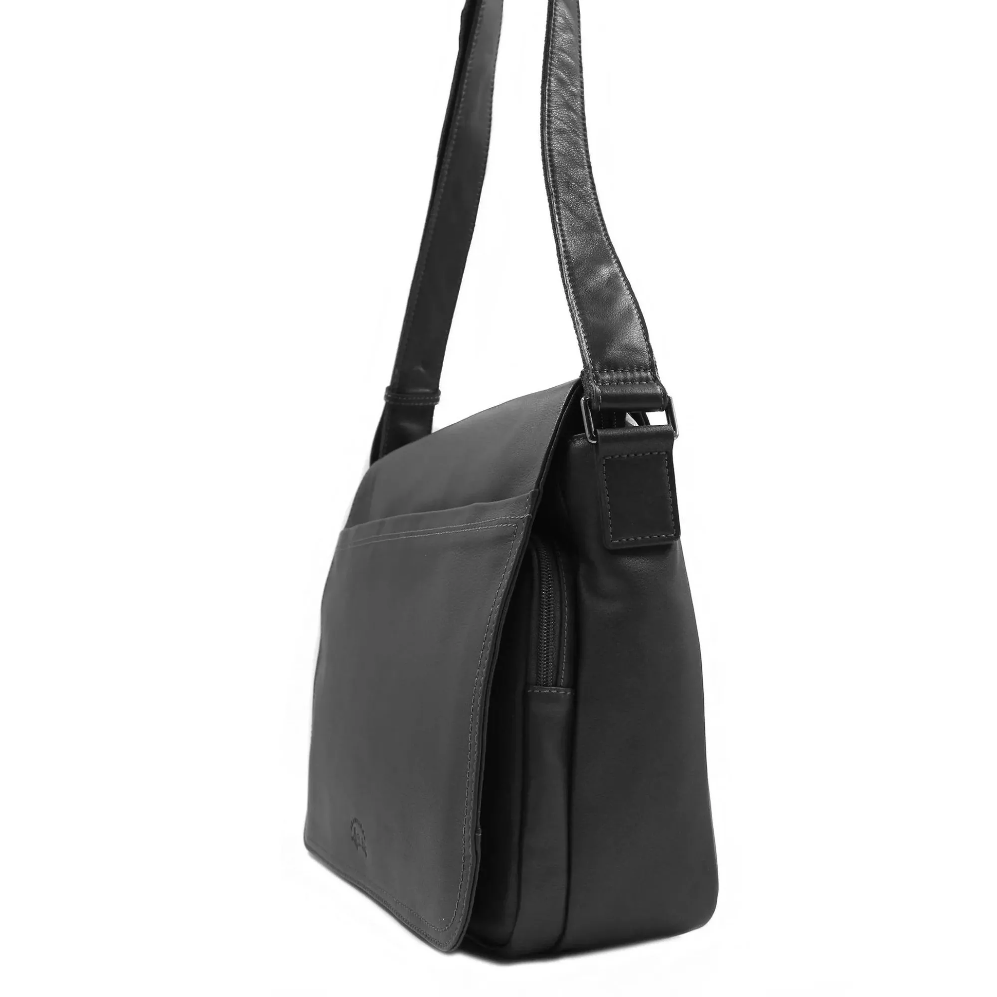 Francinel Sacs Besace*Sac gibeciere Lawton en cuir souple Noir