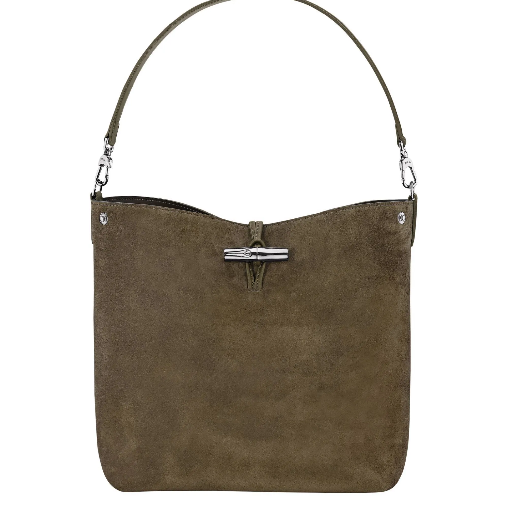 Longchamp Sacs Porté Épaule*Sac hobo M Le Roseau Velvet effet velours Olive