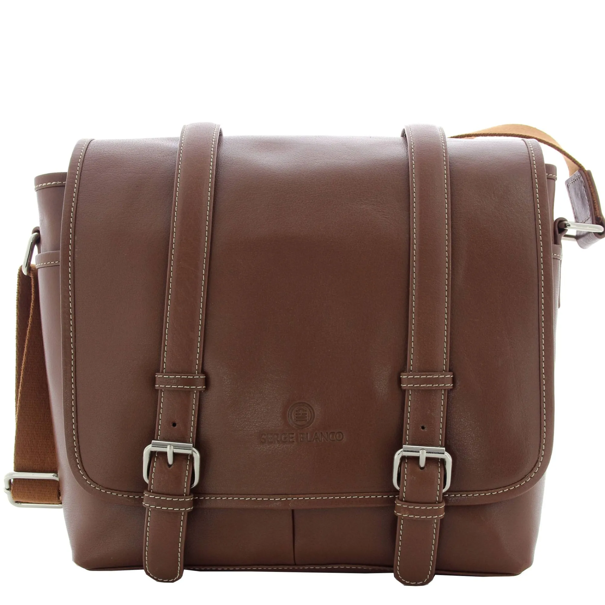 Serge Blanco Sacs Besace*Sac messenger a rabat Marfa en cuir Cognac