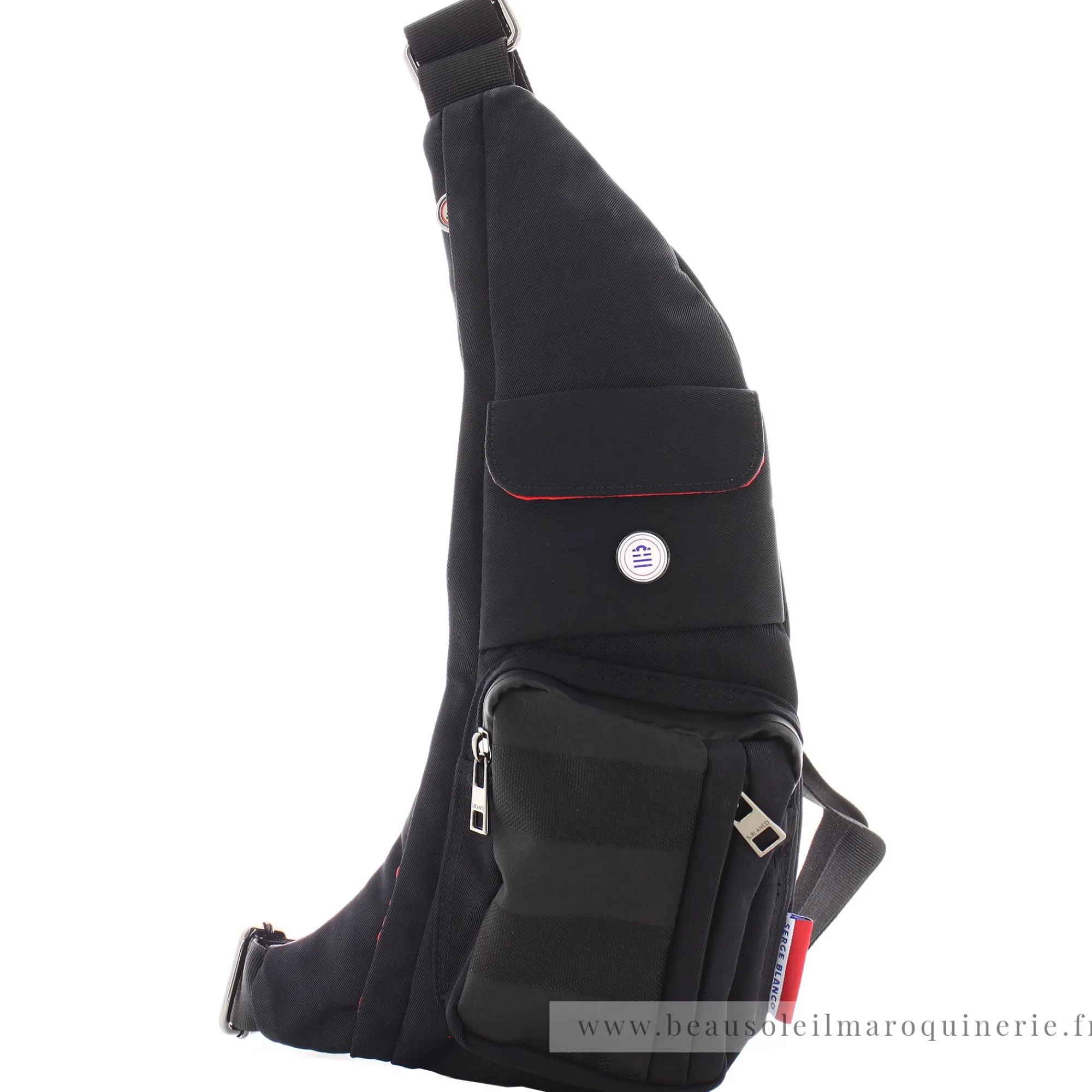 Serge Blanco Sacoches Homme*Sac monobretelle Basik en toile Noir