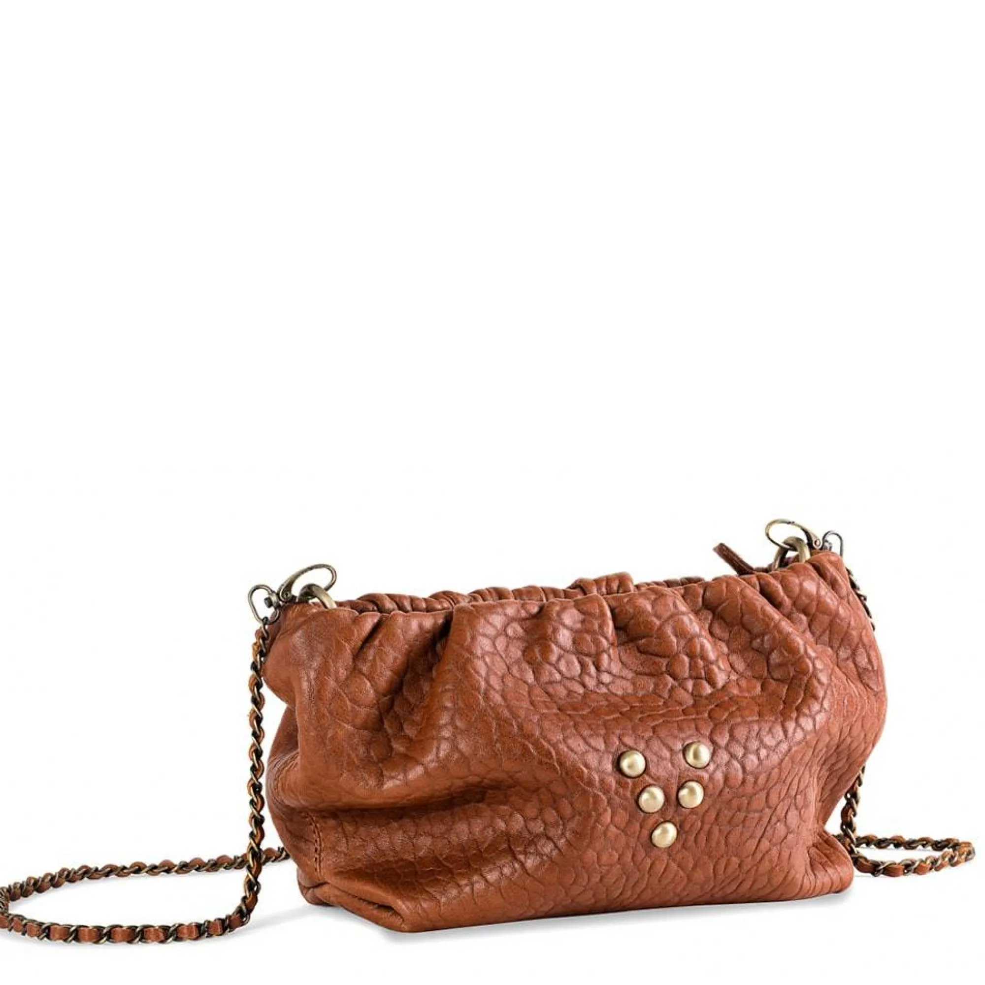 Virginie Darling Sacs Bandoulière*Sac pochette Regina cuir bulle avec chaine Honey