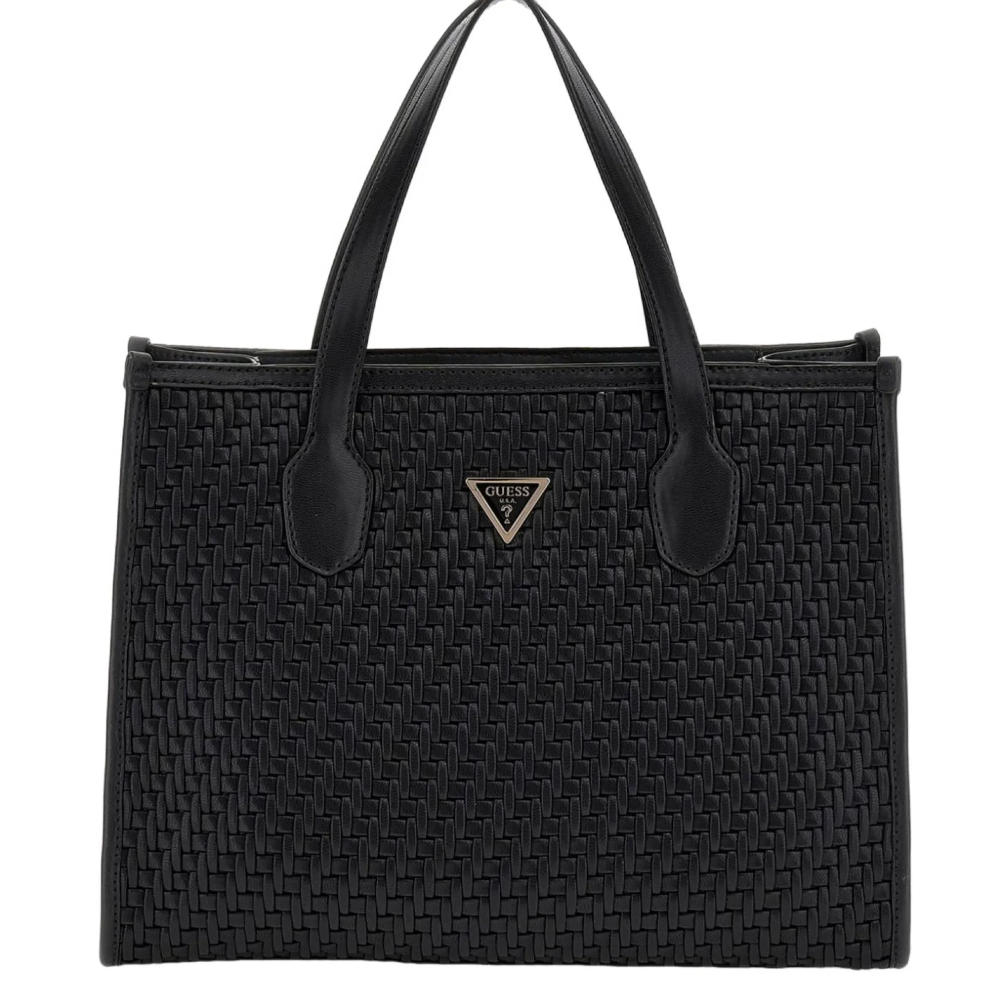 Guess Sacs À Main*Sac porte main effet tisse Silvana Noir