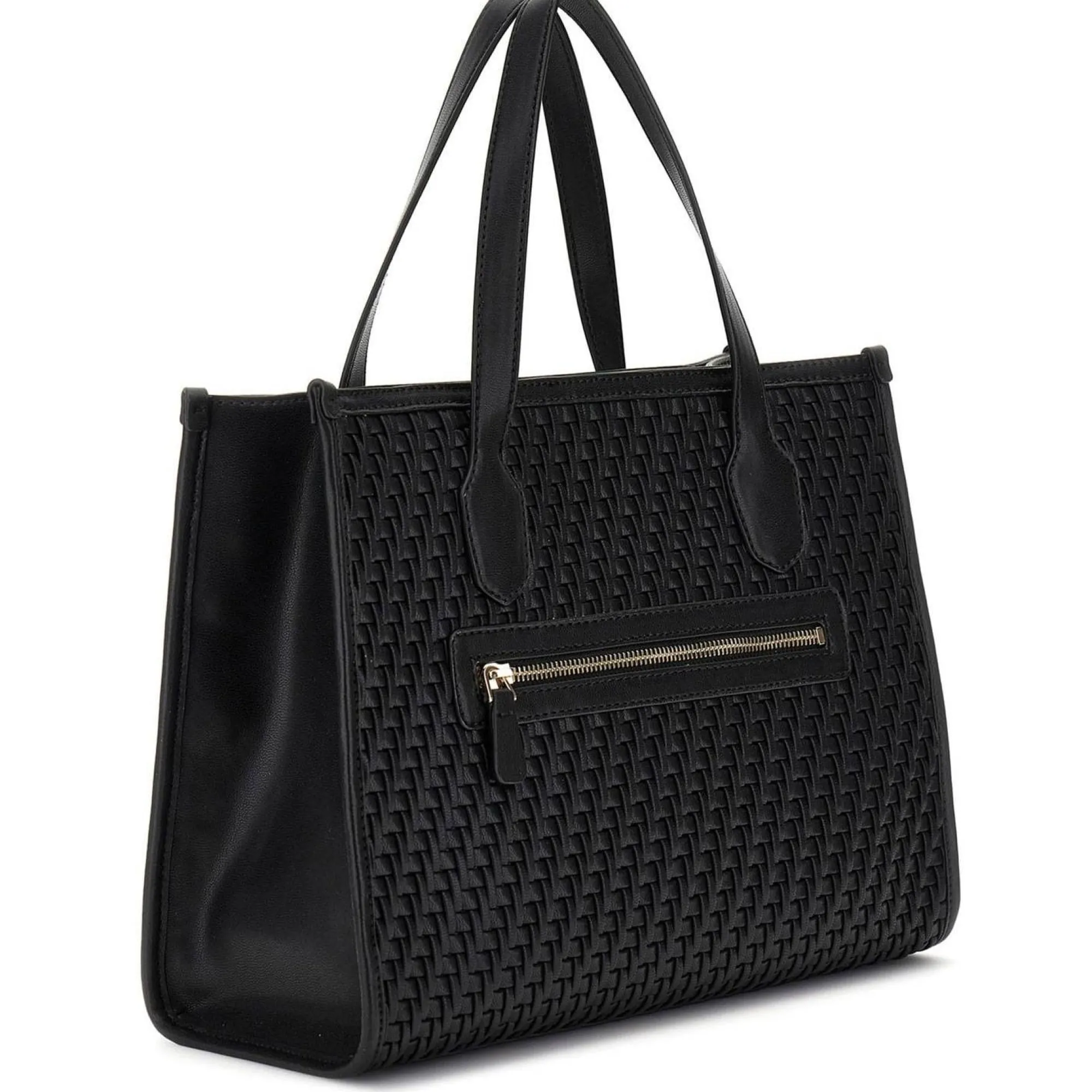 Guess Sacs À Main*Sac porte main effet tisse Silvana Noir