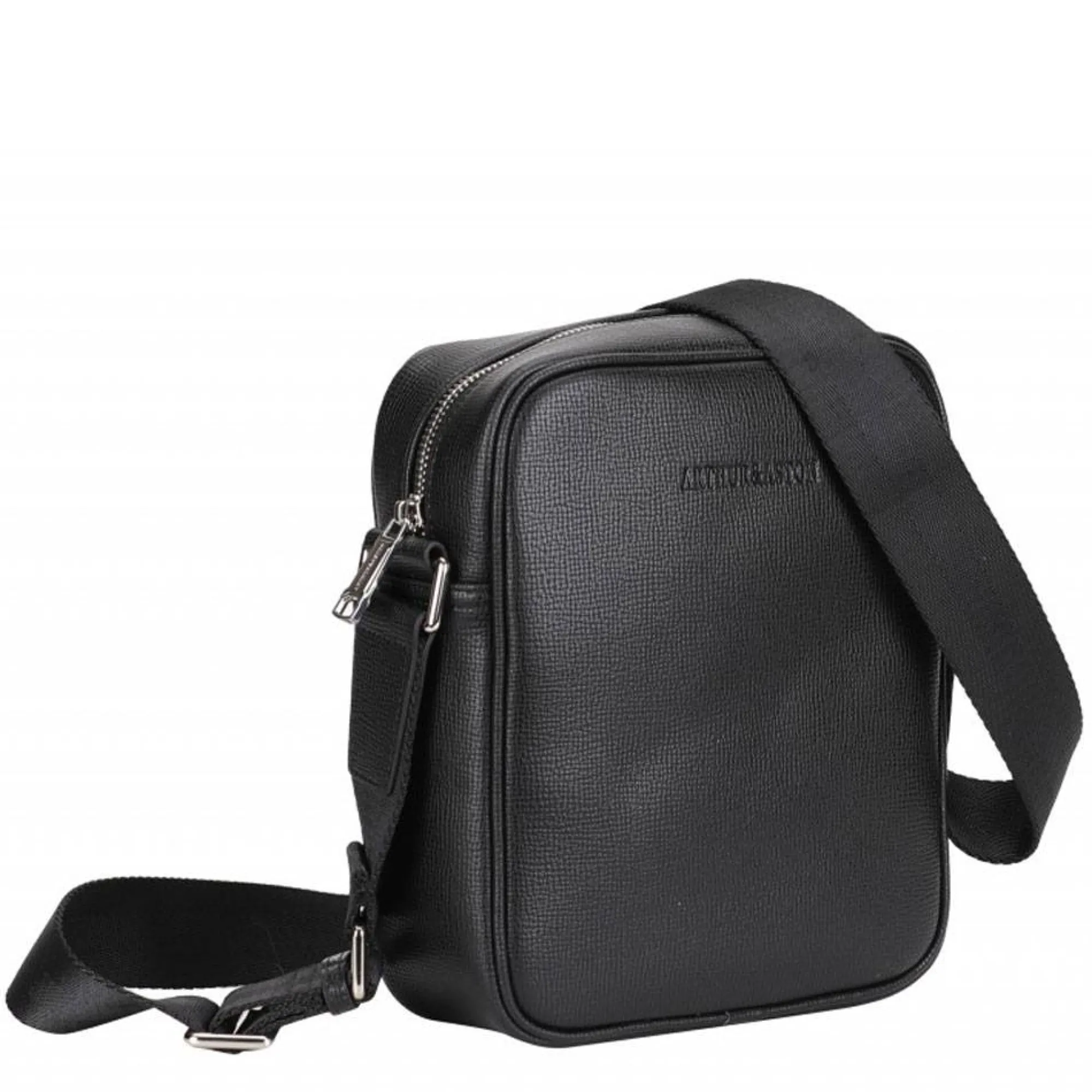 Arthur Aston Sacoches Homme*Sac porte travers Nelson en cuir Noir