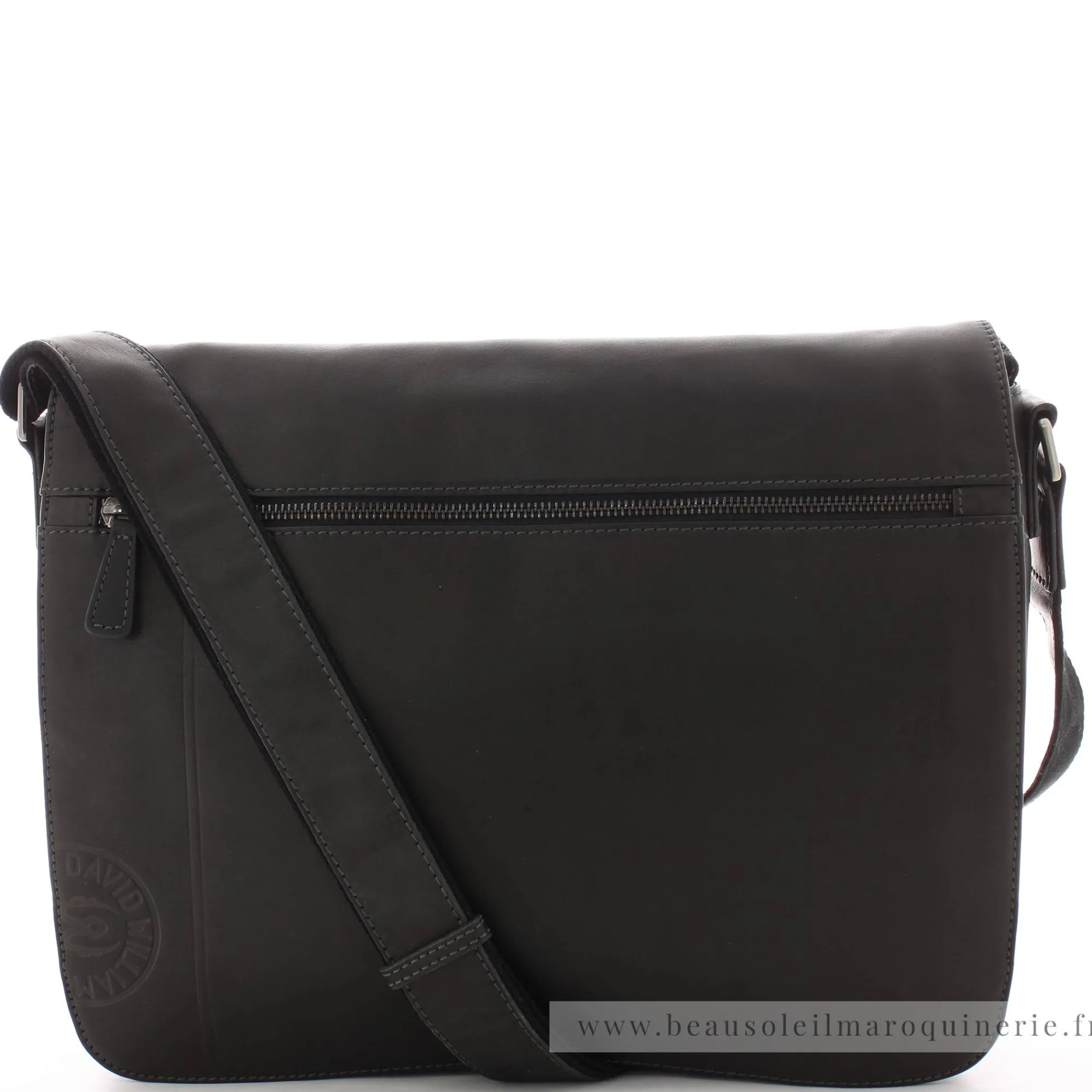 David William Sacs Besace*Sac reporter A4 Annan en cuir Noir