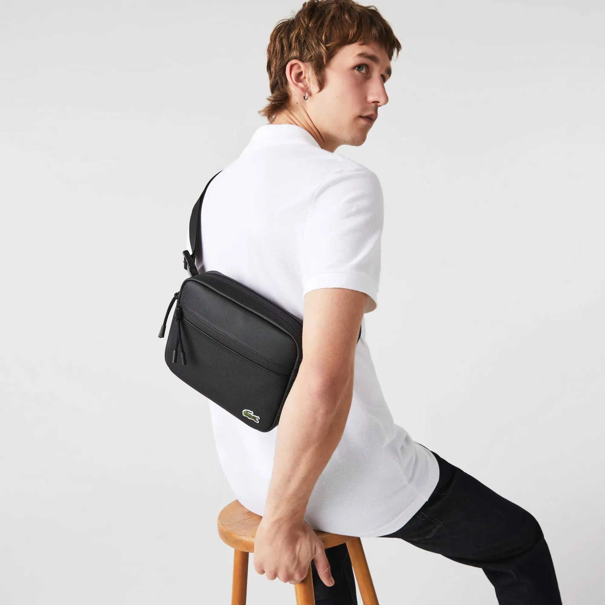 Lacoste Sacoches Homme*Sac reporter Practice a bandouliere Noir