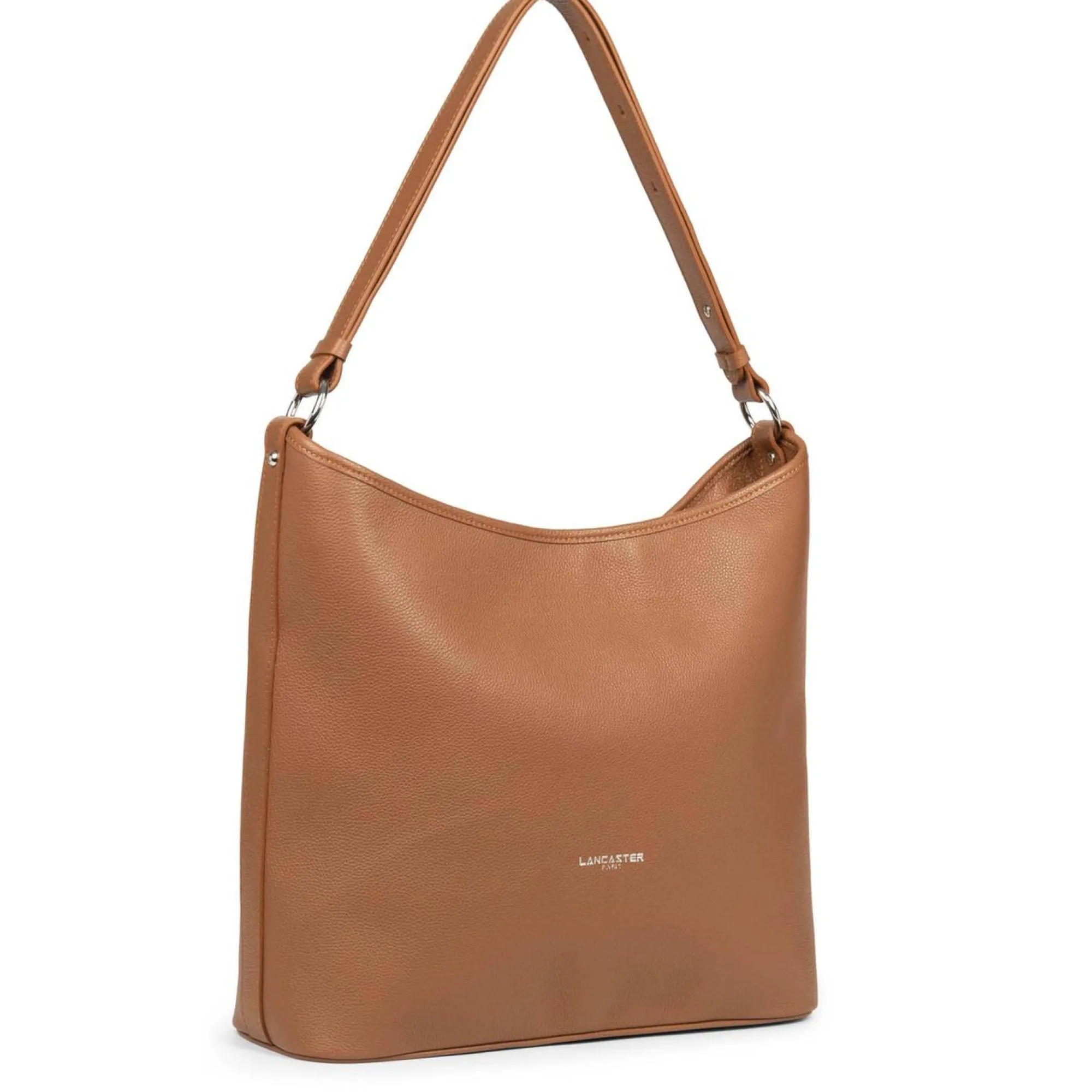 Lancaster Sacs Bandoulière*Sac seau zippe Firenze cuir graine Camel