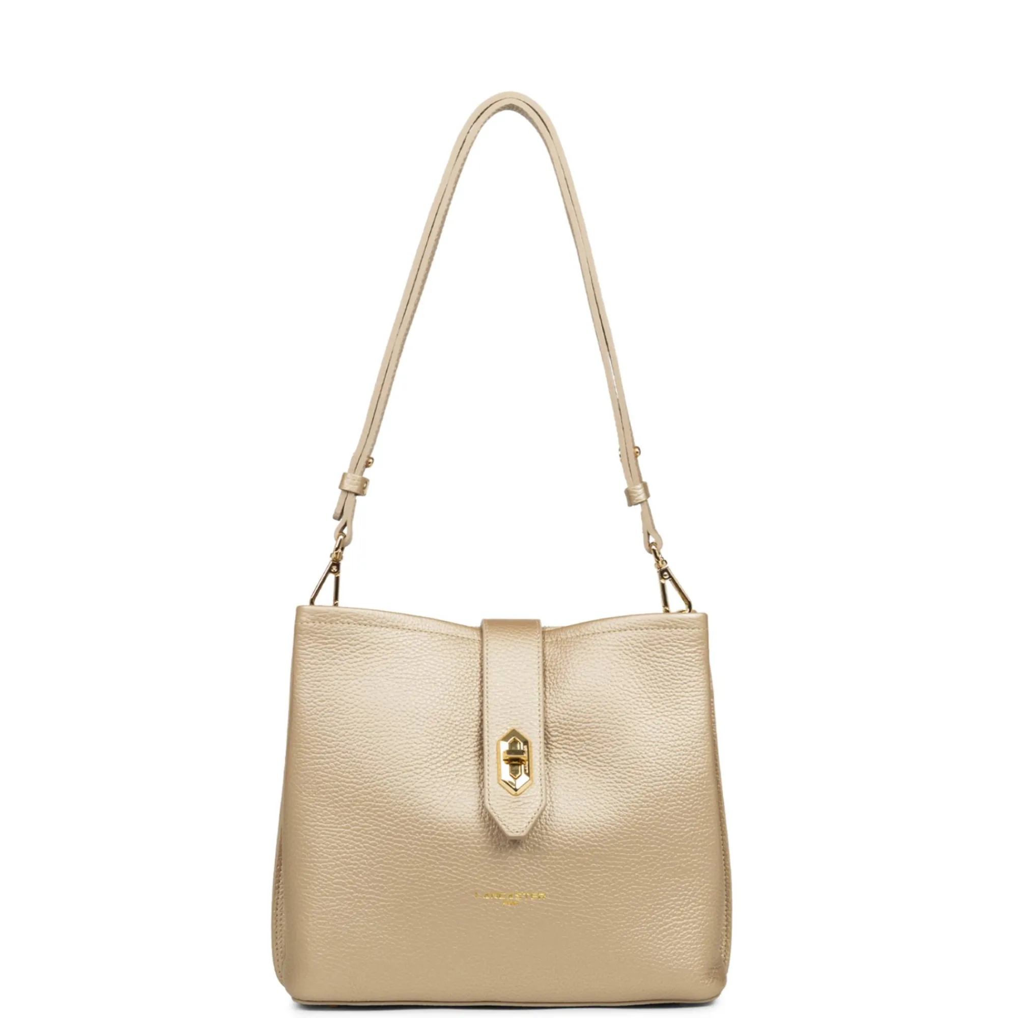 Lancaster Sacs Bandoulière*Sac seau zippe Top Double en cuir