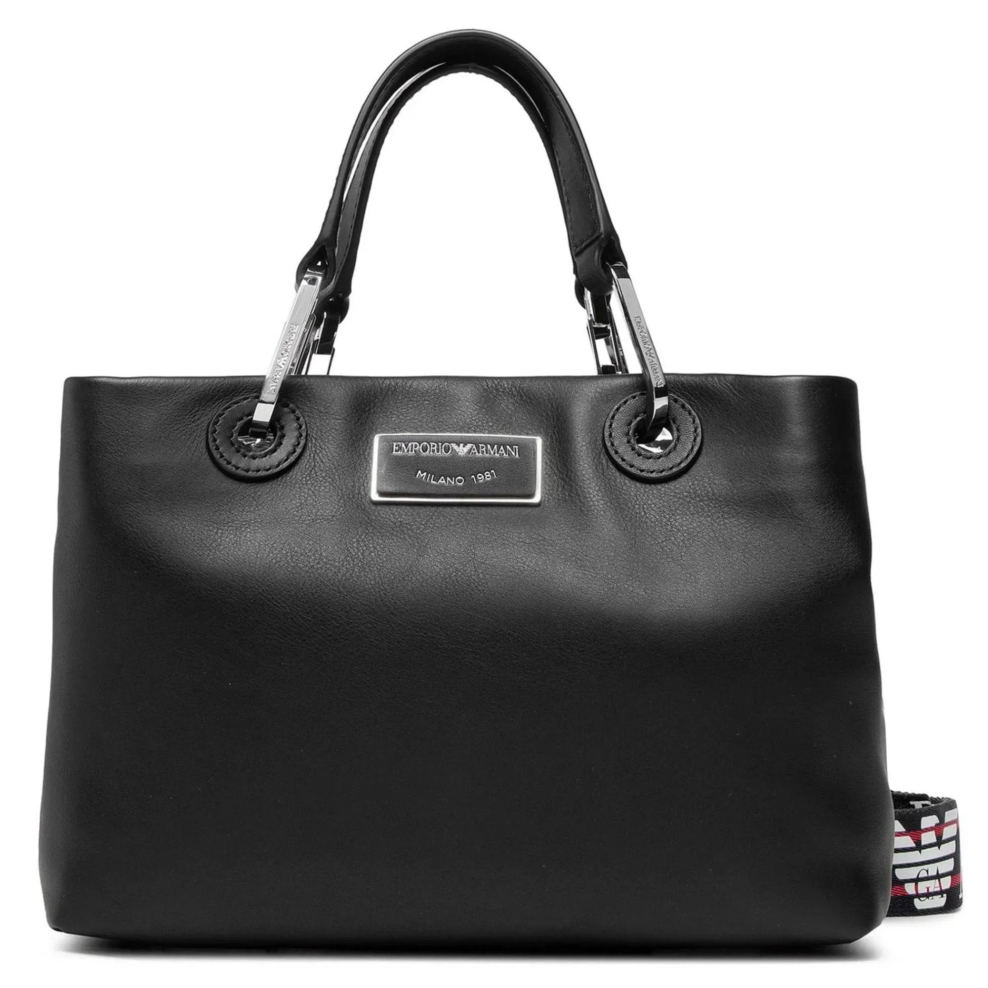 Emporio Armani Sacs À Main*Sac shopping double porte logo plaque Noir