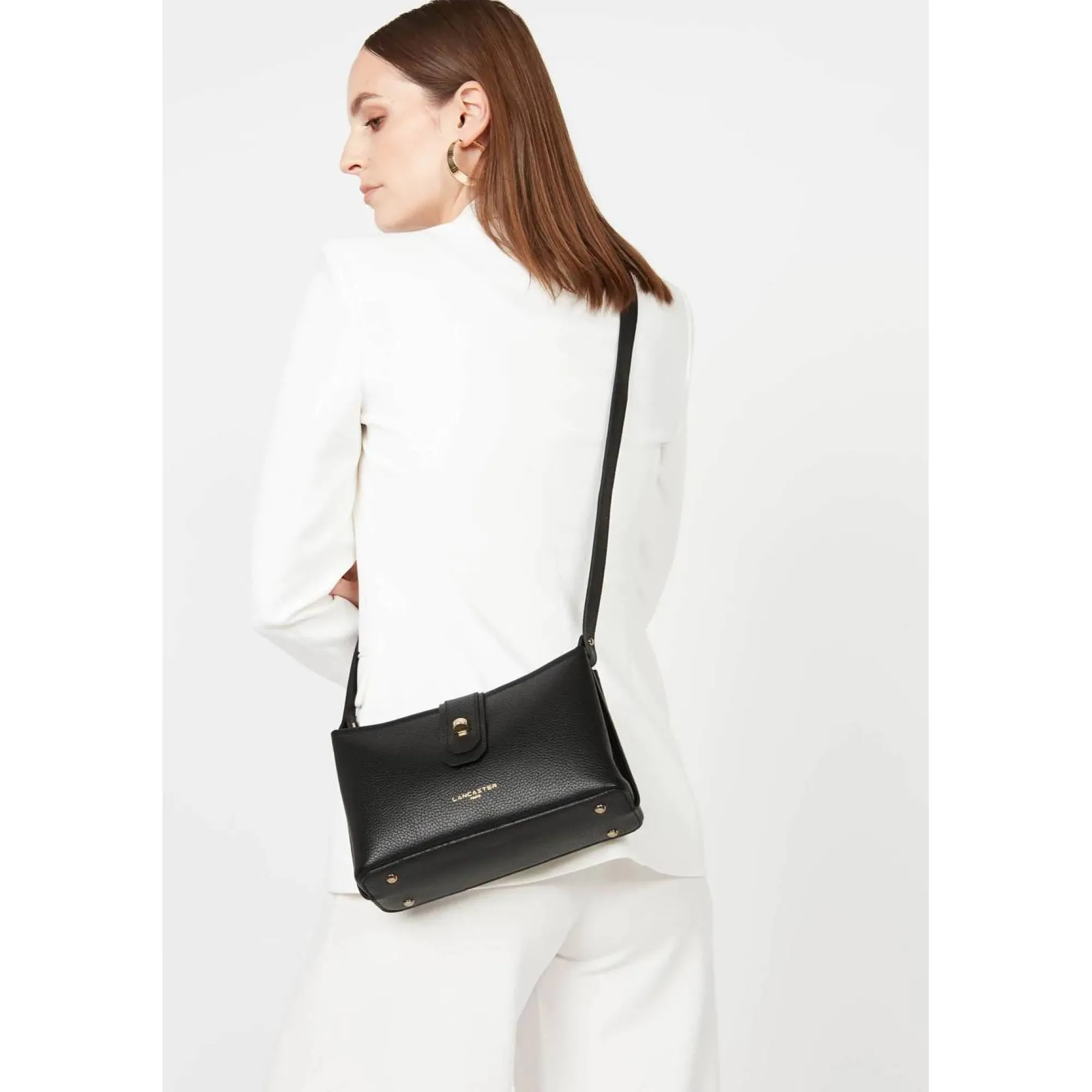 Lancaster Sacs Bandoulière*Sac trotteur avec bandouliere Foulonne Double Noir In Nude