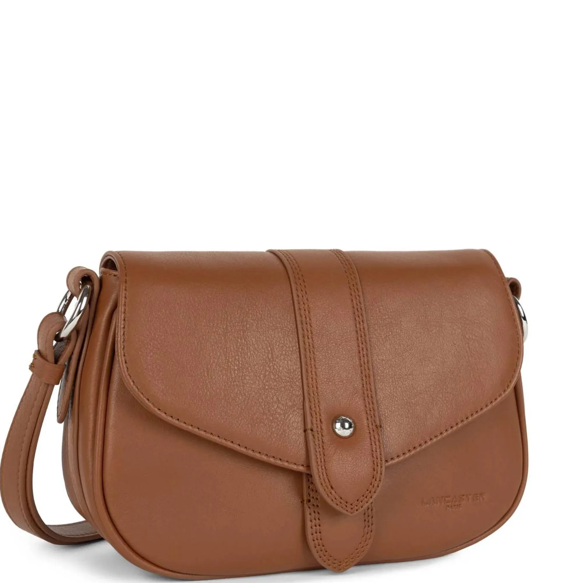Lancaster Sacs Bandoulière*Sac trotteur Soft Tie rabat aimante Cognac