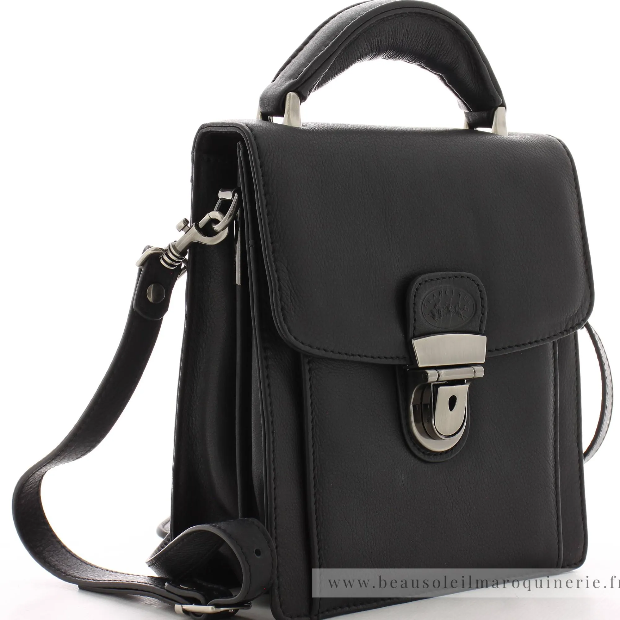 Francinel Sacoches Homme*Sacoche homme cuir a rabat Barcelone Noir