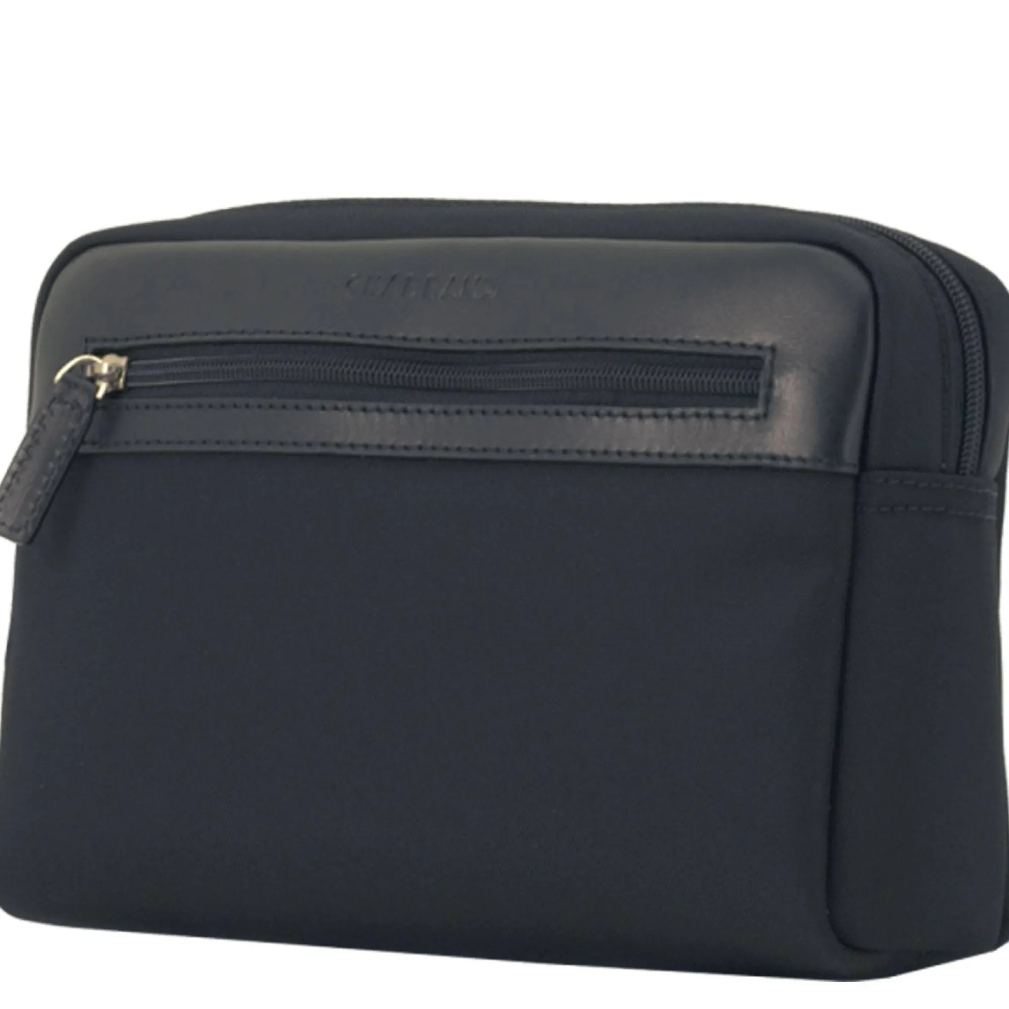 Chabrand Petites Sacoches Homme*Trousse Luxor en toile garnie cuir Noir